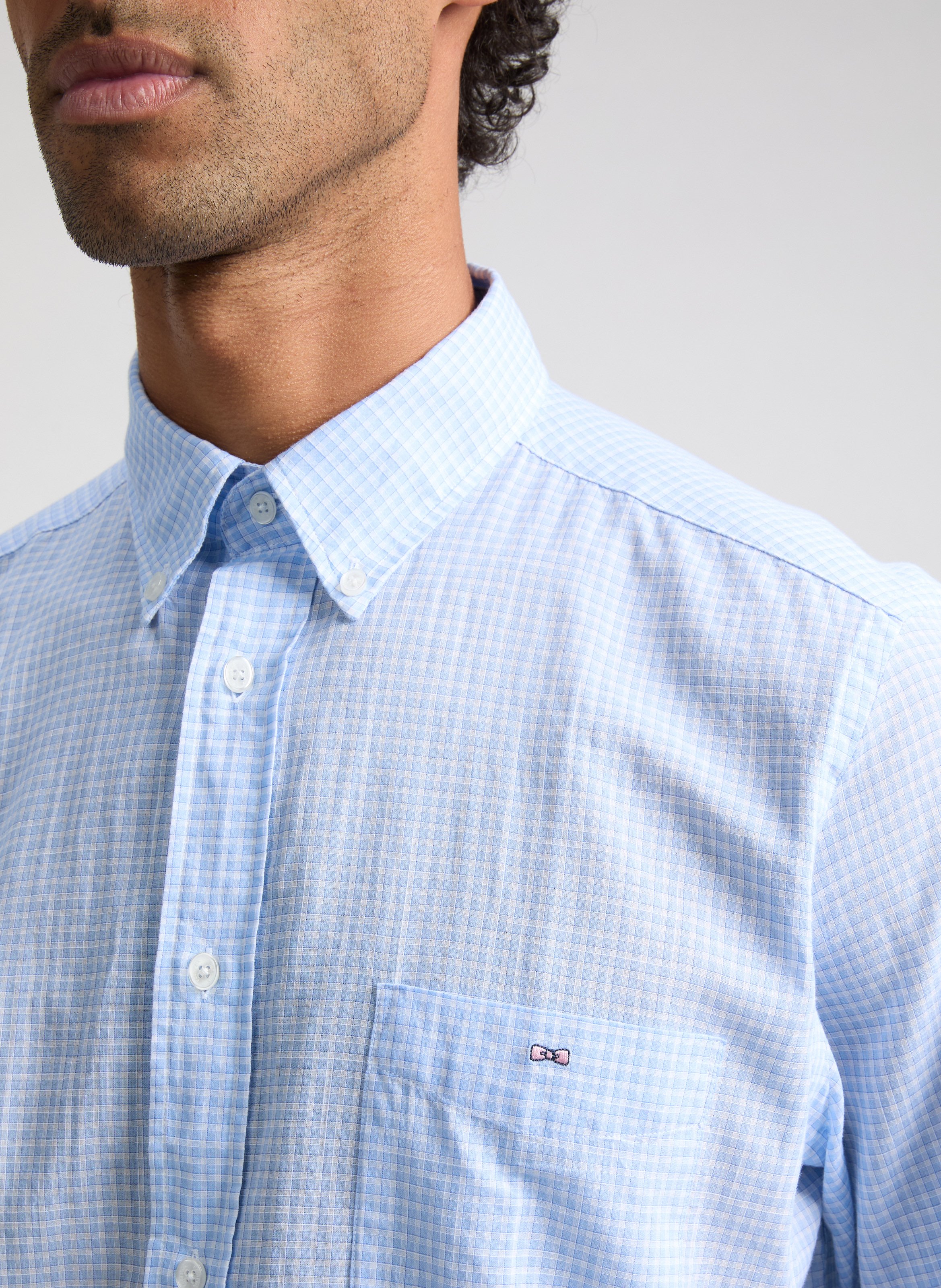 Chemise à carreaux en coton EDEN PARK Bleu