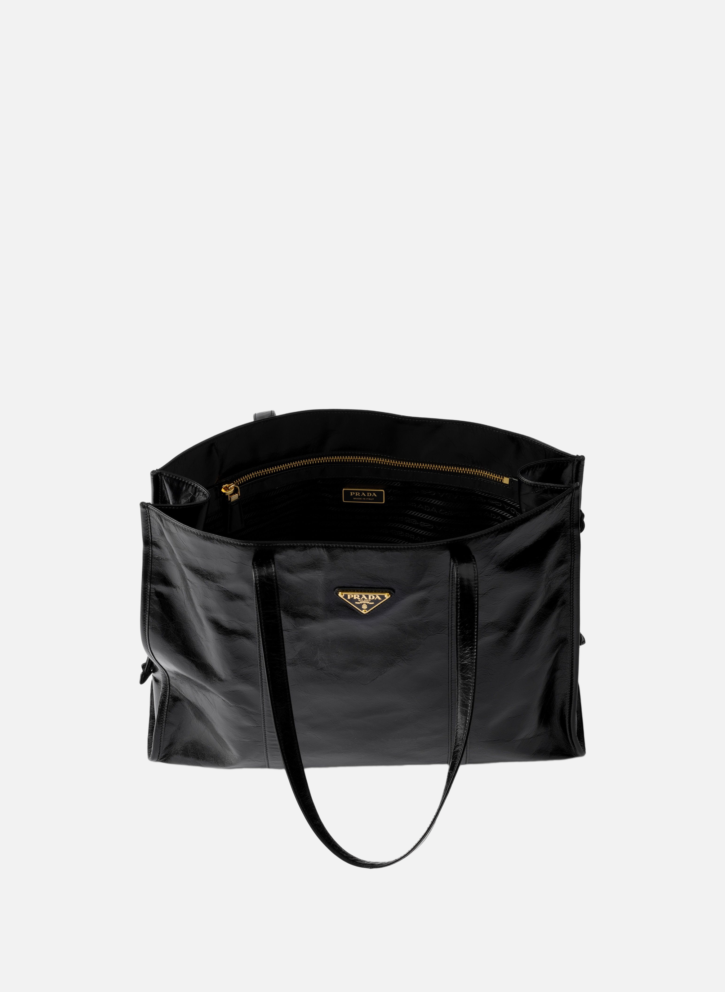 Grand cabas en cuir PRADA Noir