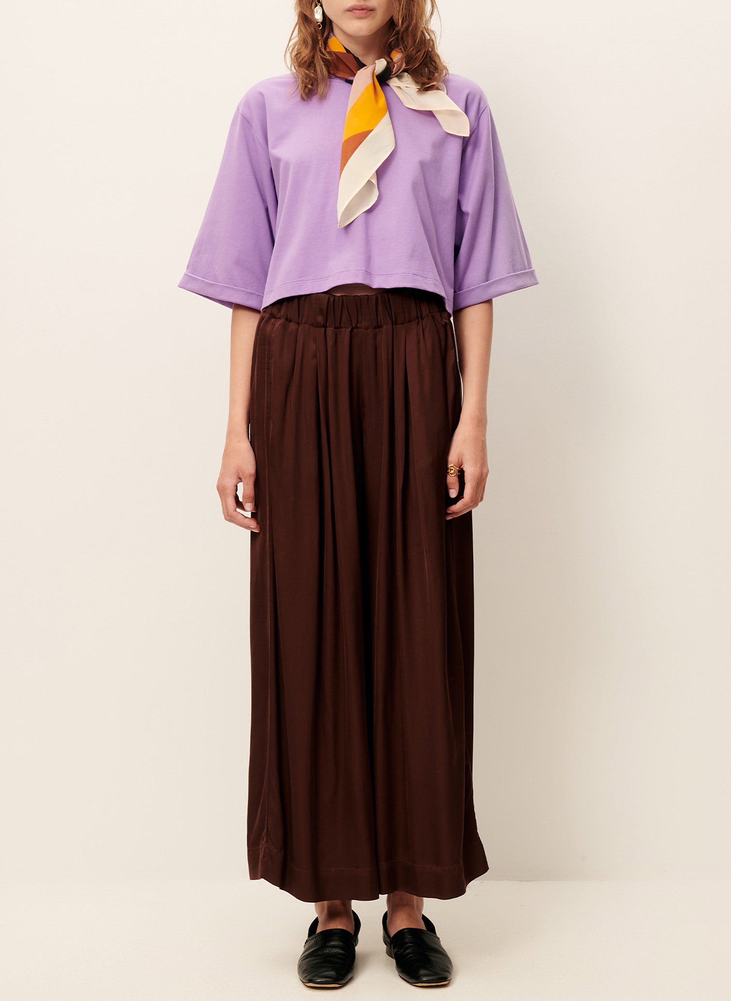 Tee-shirt col rond en coton babe SESSUN Violet