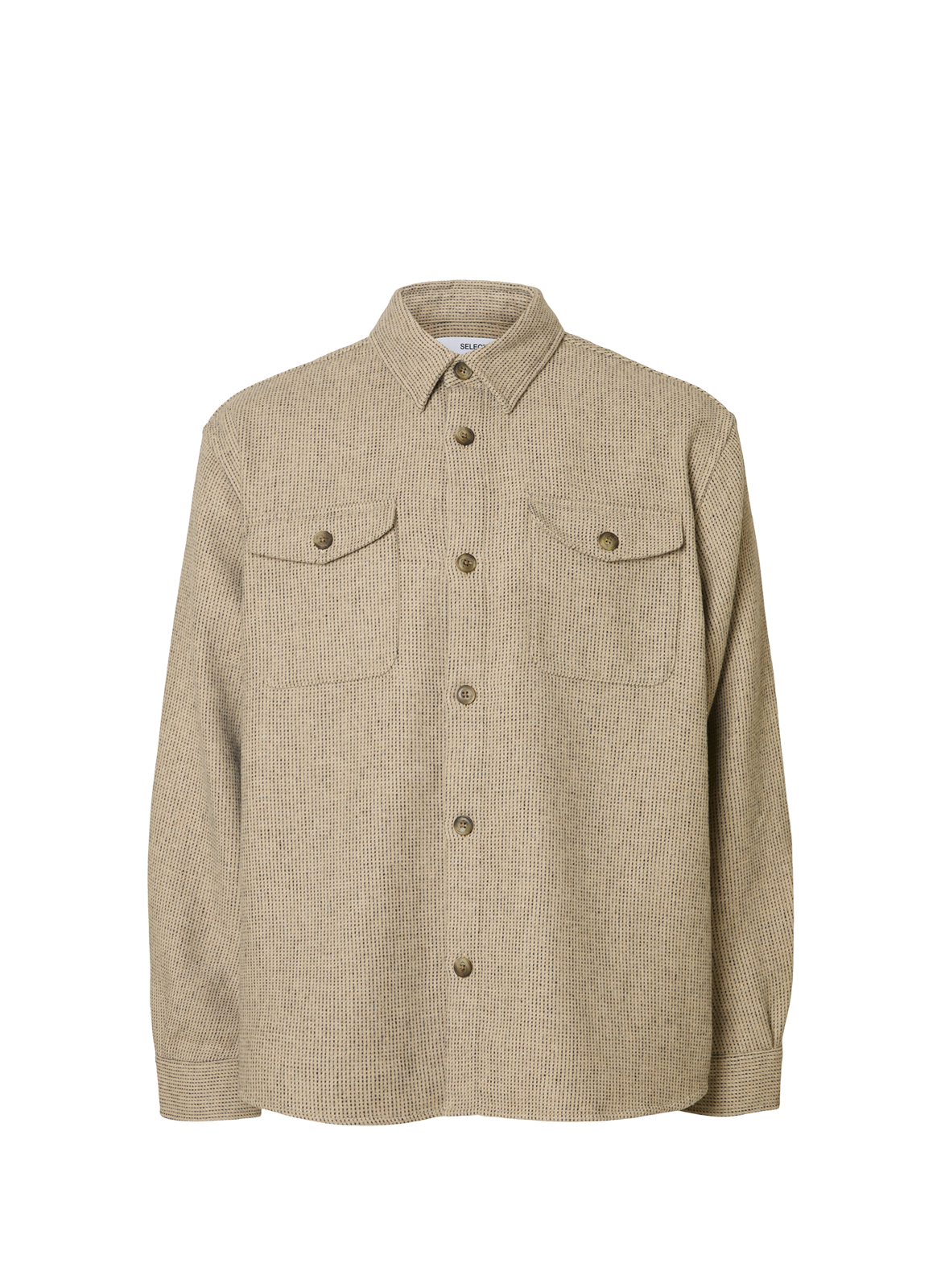 SELECTED Chemise à carreaux  Beige