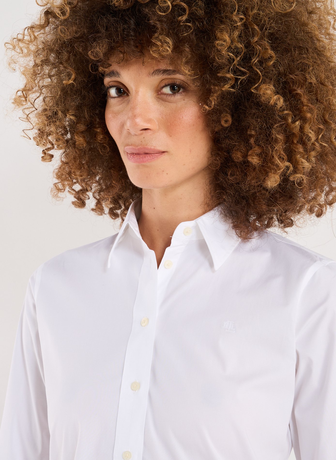 Plain cotton-blend shirt LAUREN White