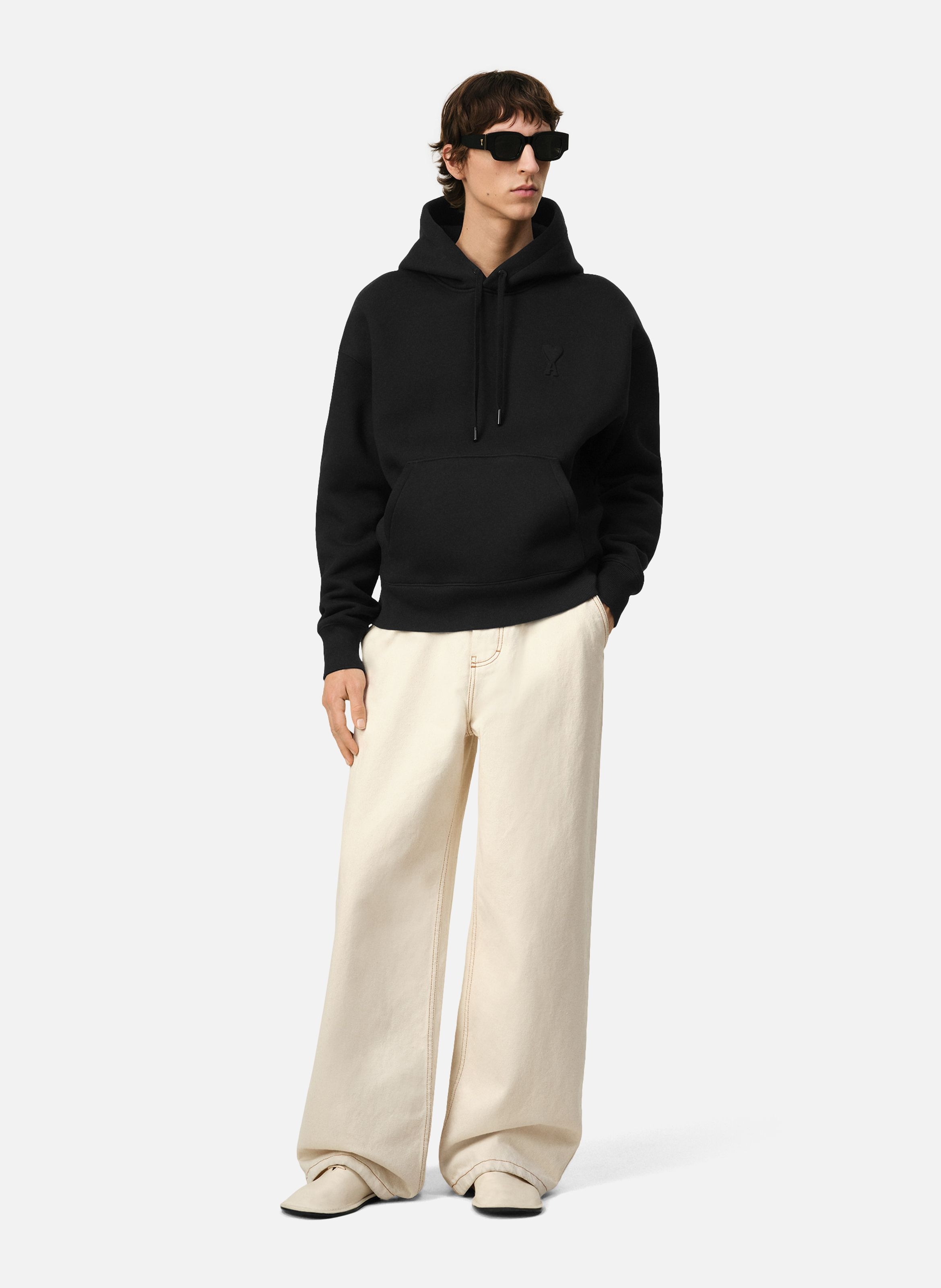 Sweatshirt à capuche ami de coeur unisexe AMI PARIS Noir