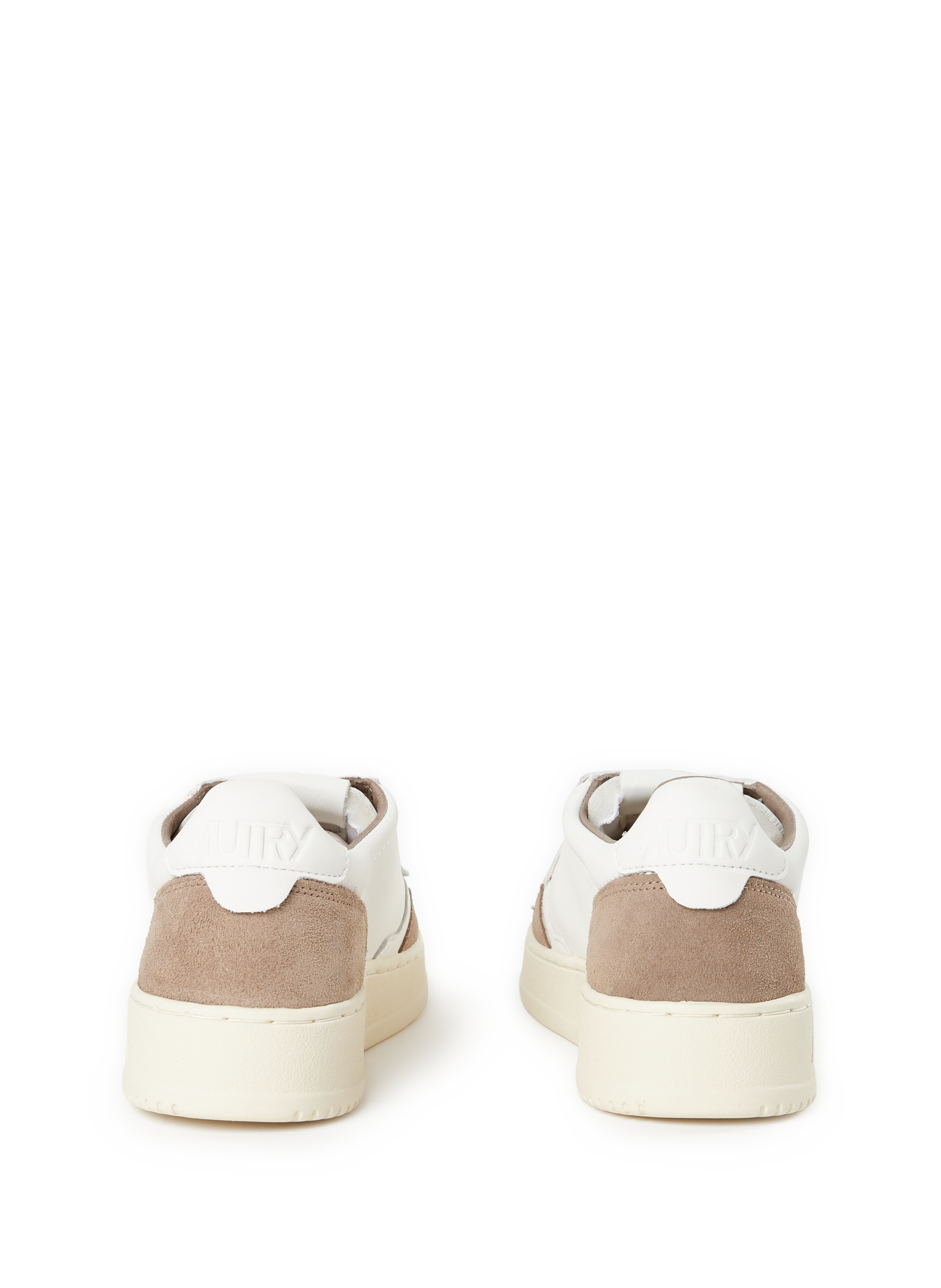 Mixed leather bi-material sneakers AUTRY White