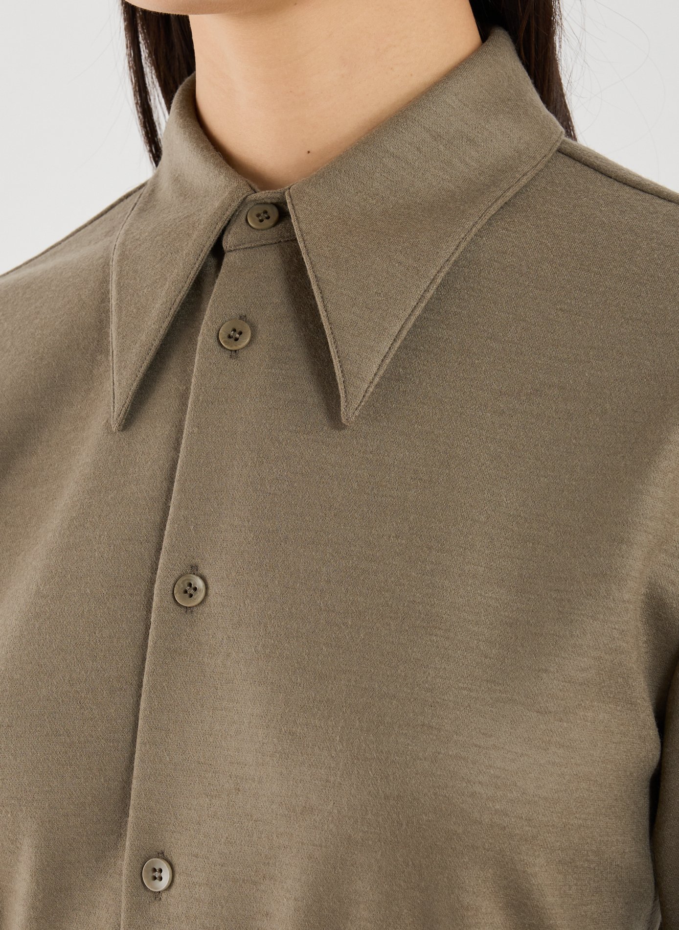 Oversized shirt in blended virgin wool TIBI Green