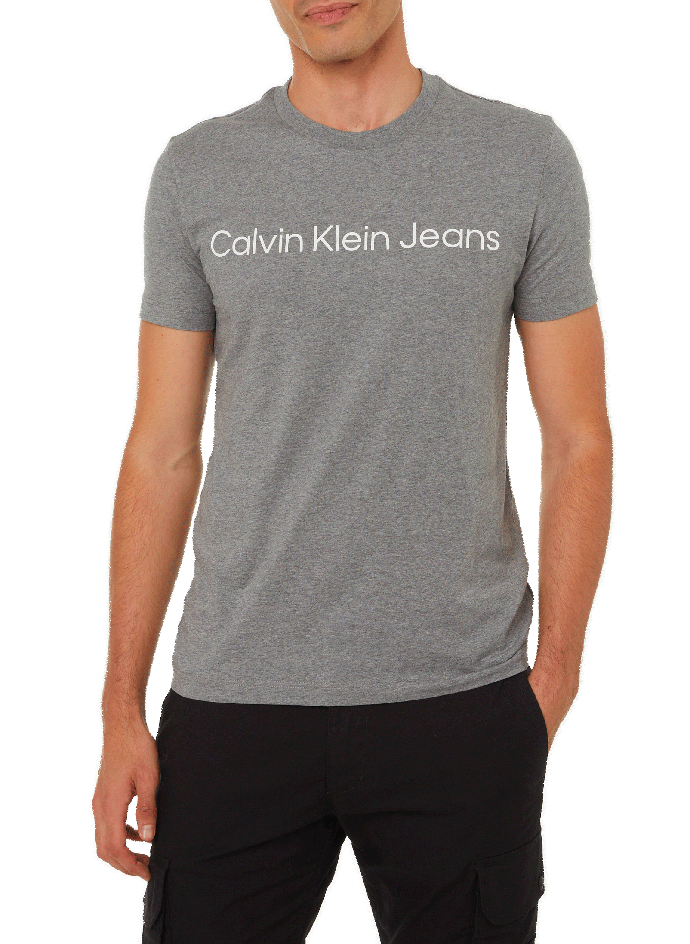 CALVIN KLEIN T-shirt à logo en coton Gris
