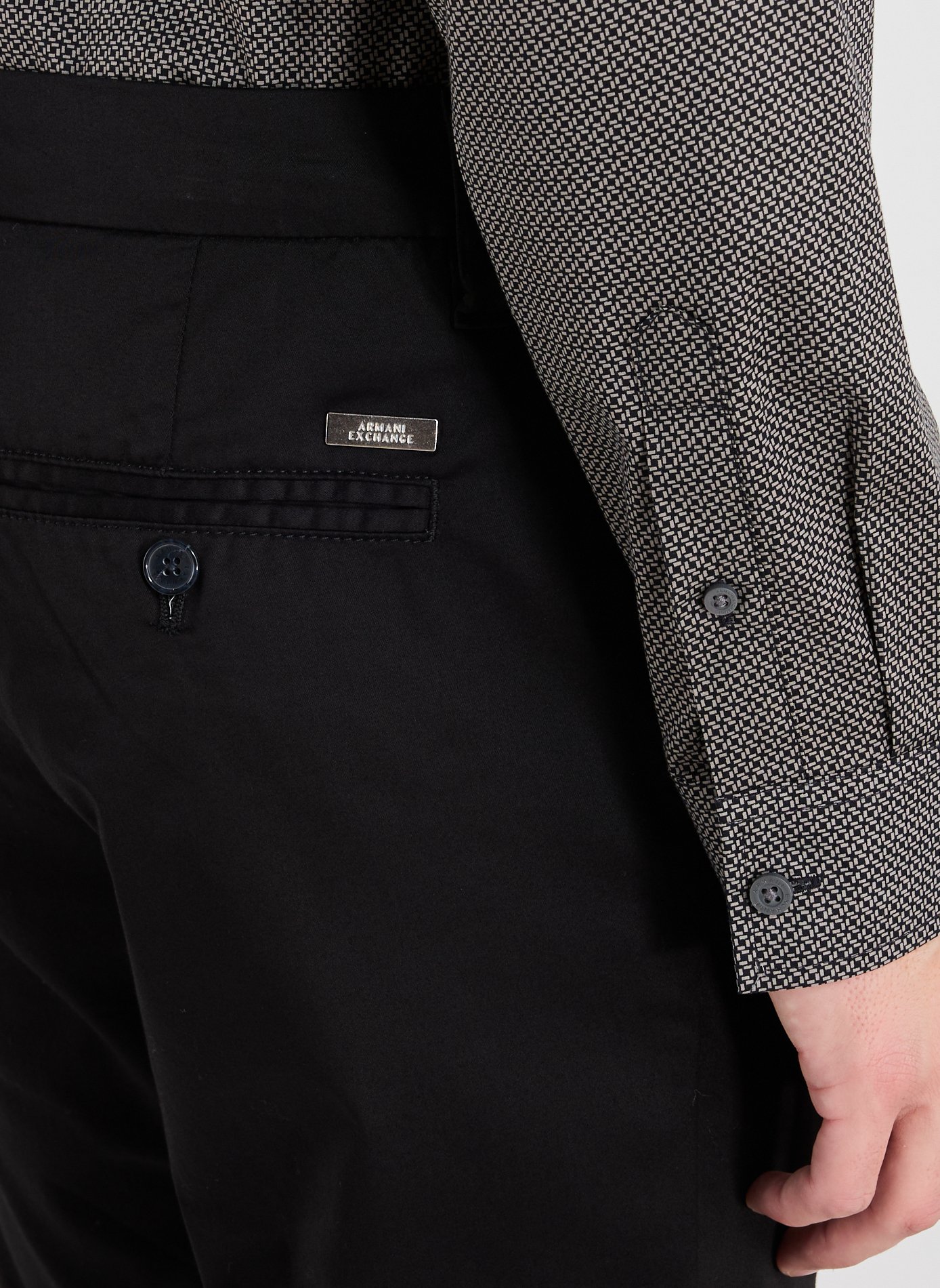 Cotton blend chino trousers  ARMANI EXCHANGE Black