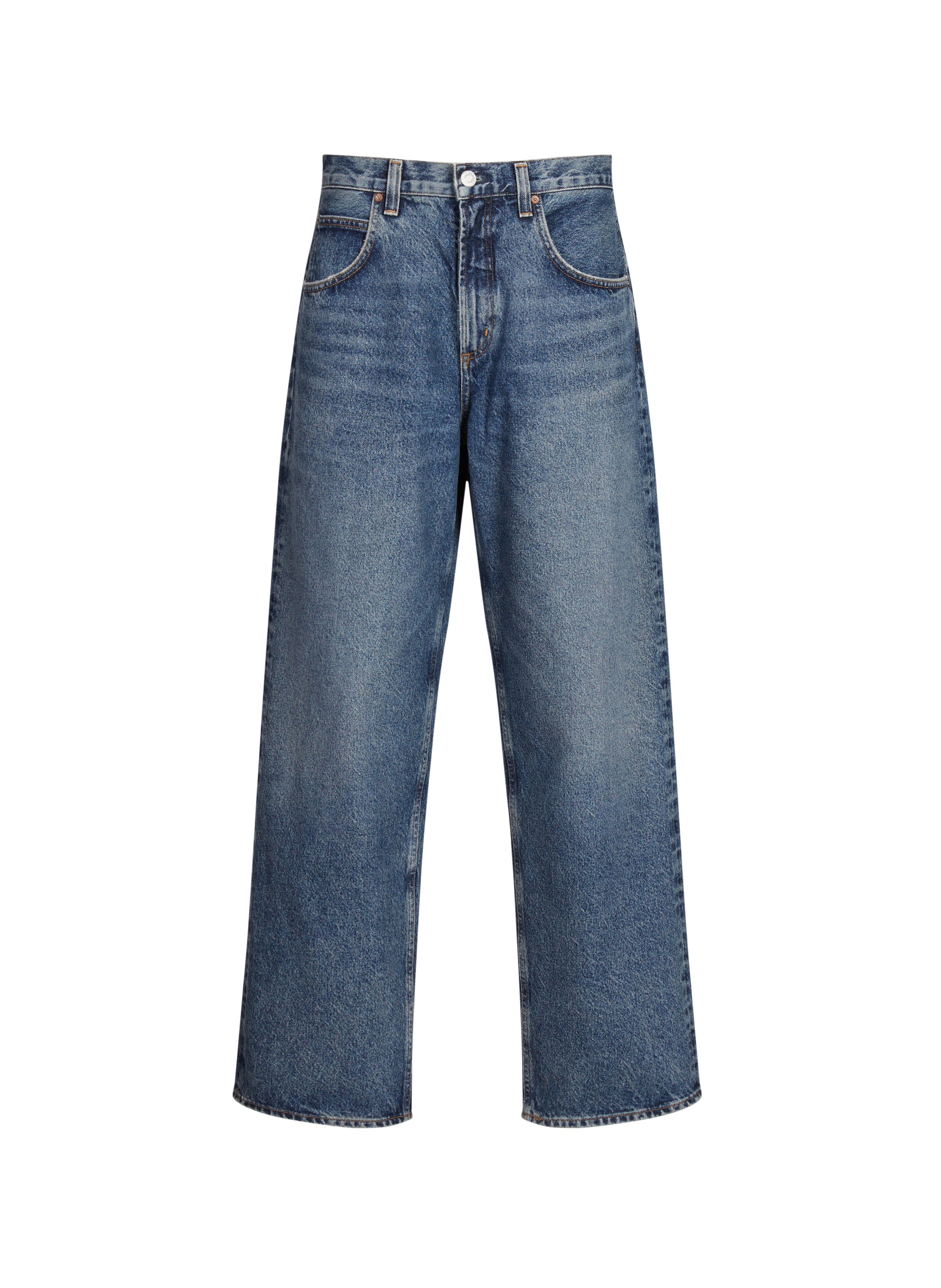 AGOLDE Jean ample en coton Bleu