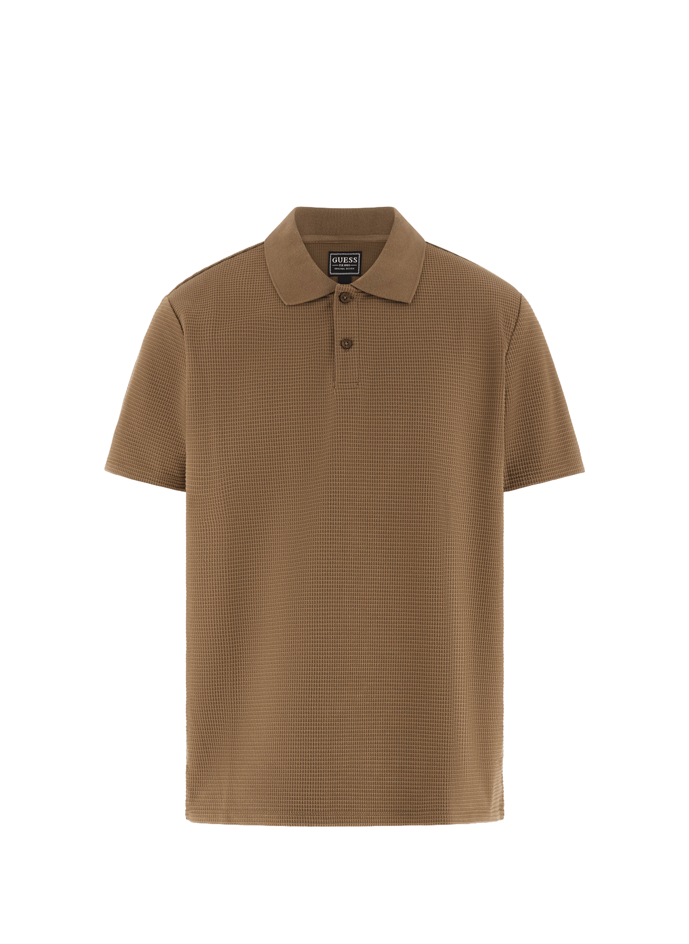 Polo manches courtes en coton mélangé GUESS Marron