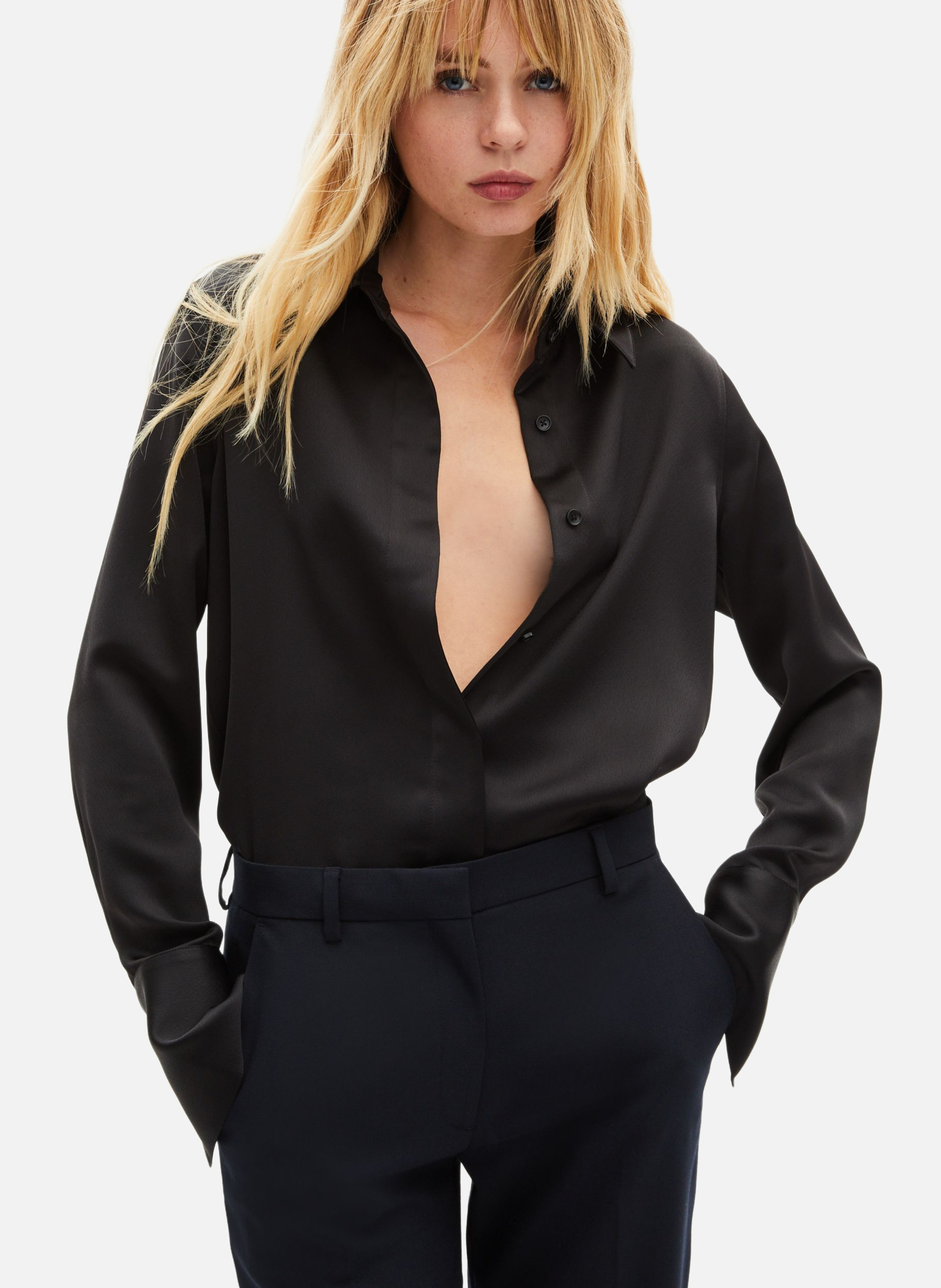 Pantalon tailleur droit en laine mélangée THE KOOPLES Bleu