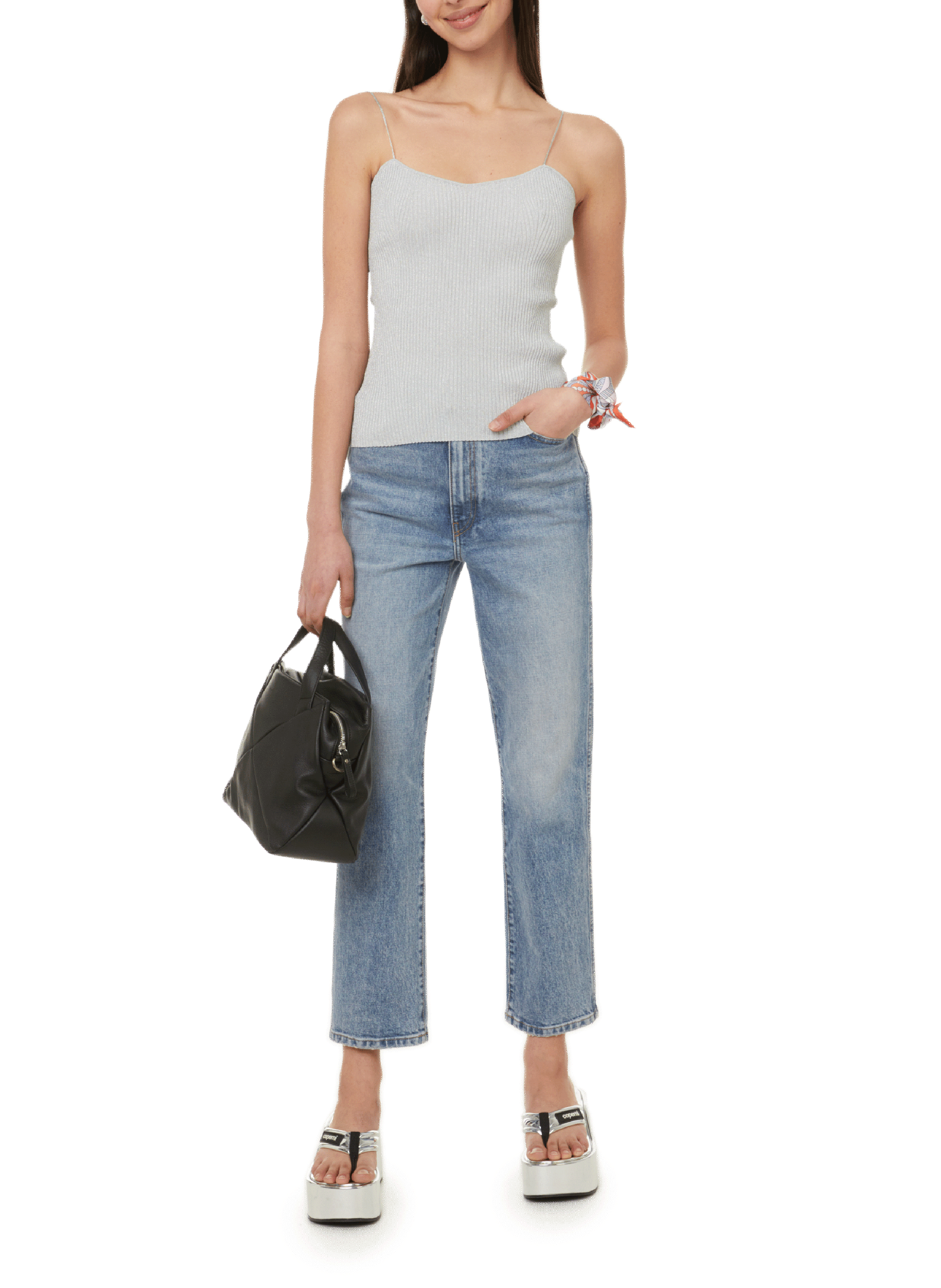 Ziggy metallic top KHAITE Silver