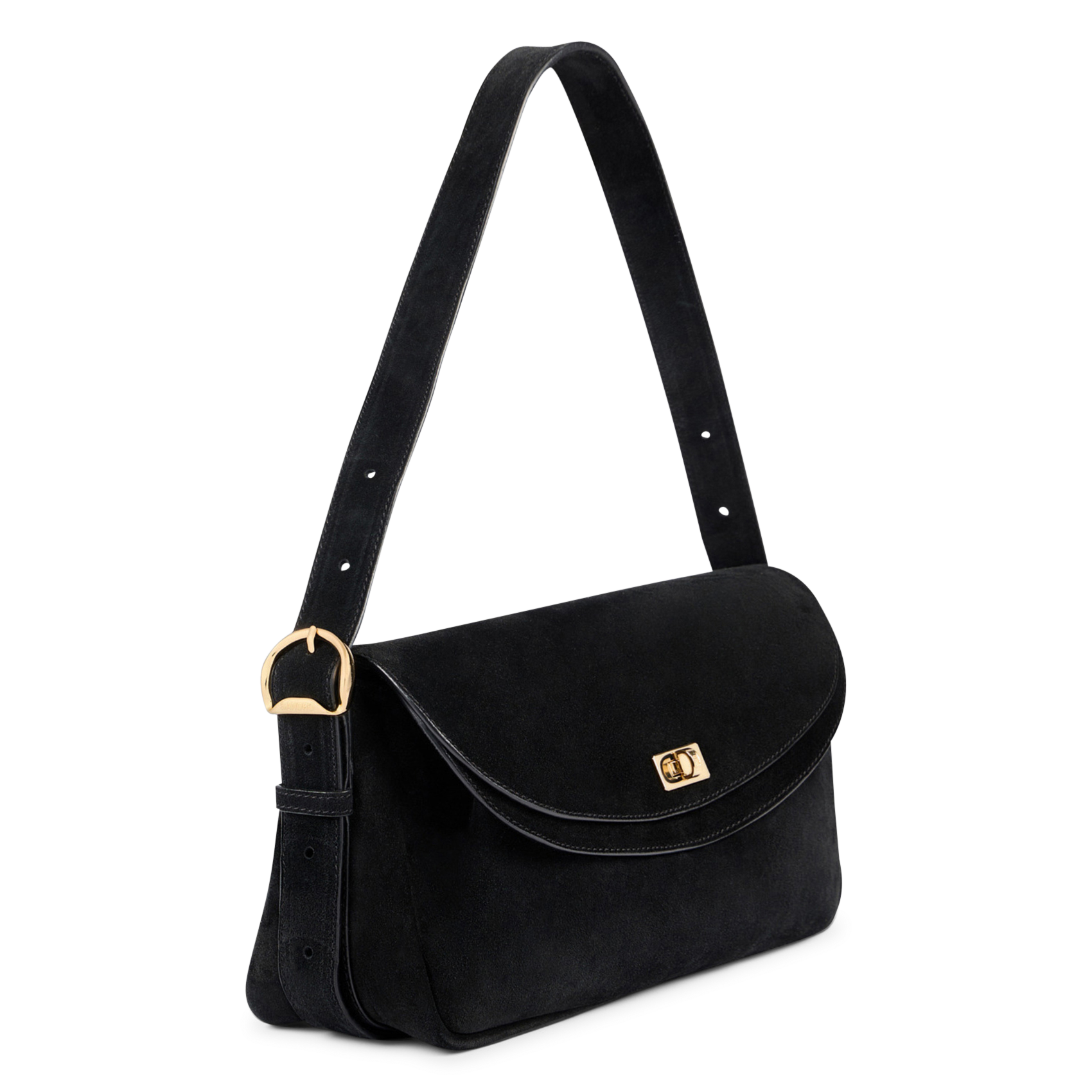 Sac porté épaule en cuir SANDRO Noir