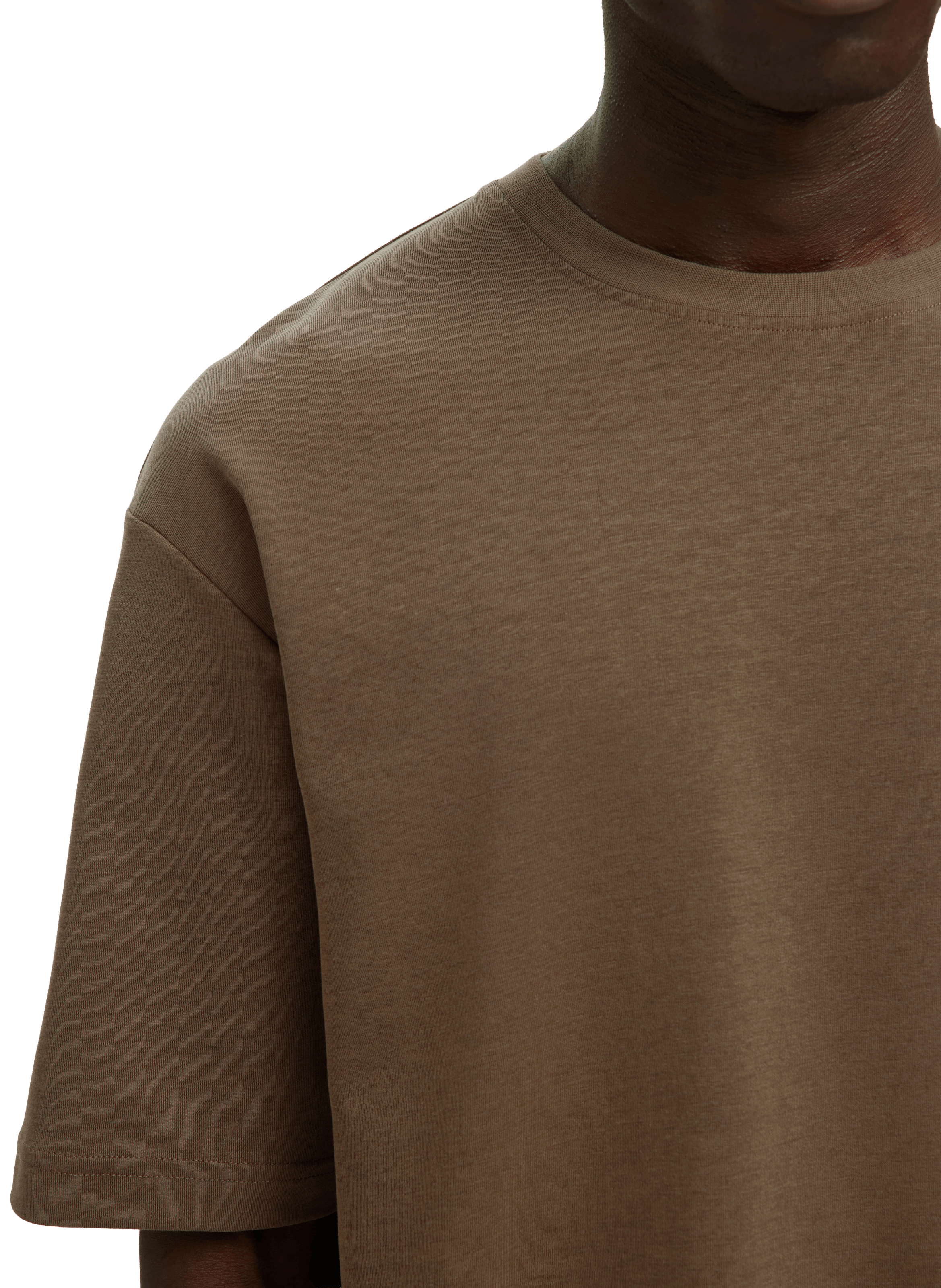 Plain t-shirt in blended cotton SELECTED Brown