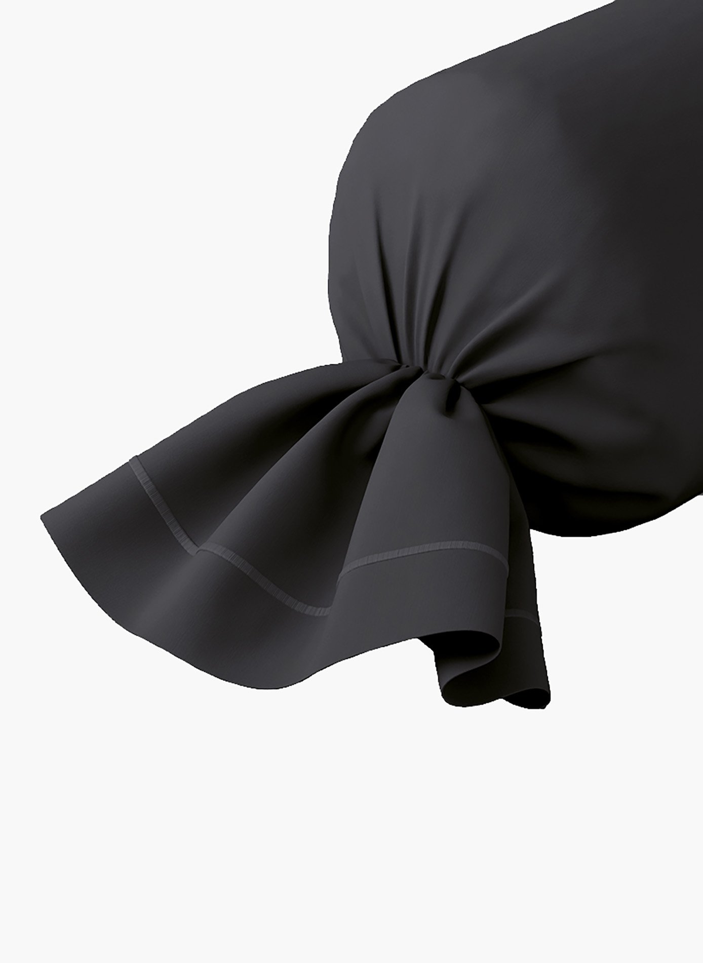 Taie de traversin vexin fusain ANNE DE SOLENE Noir