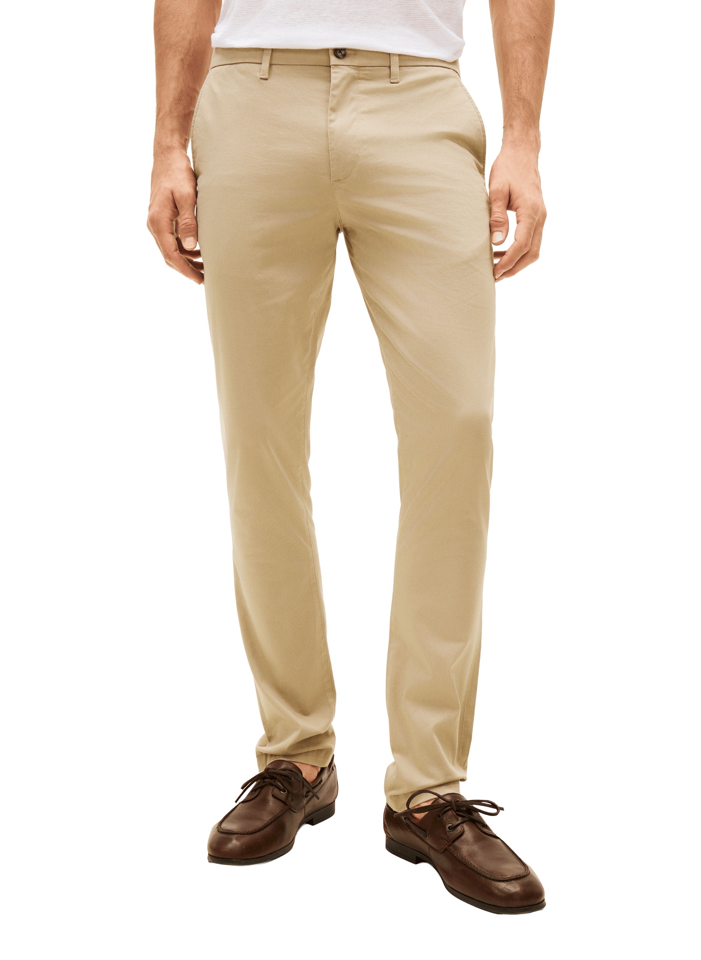 Pantalon coupe slim en coton TOMMY HILFIGER Beige