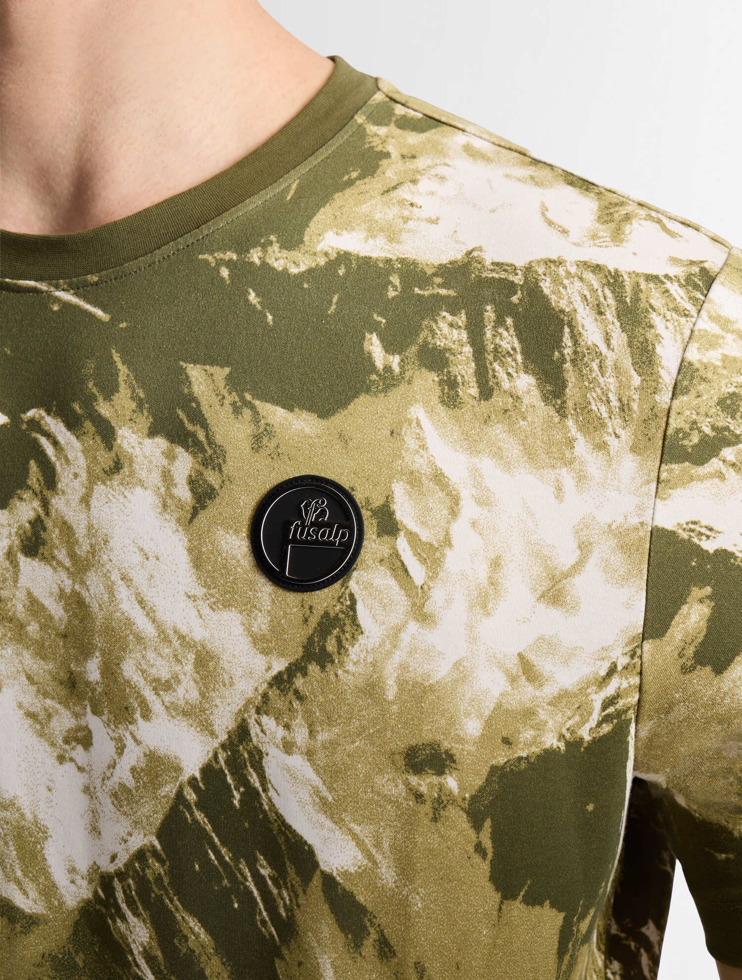 T-shirt tylo mountain col rond coupe regular FUSALP Kaki