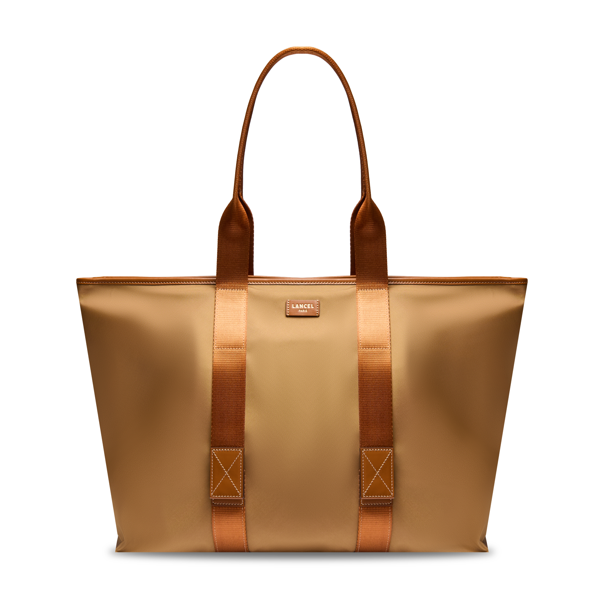 Sac cabas zippé l mistral rollable de lancel en nylon LANCEL Beige