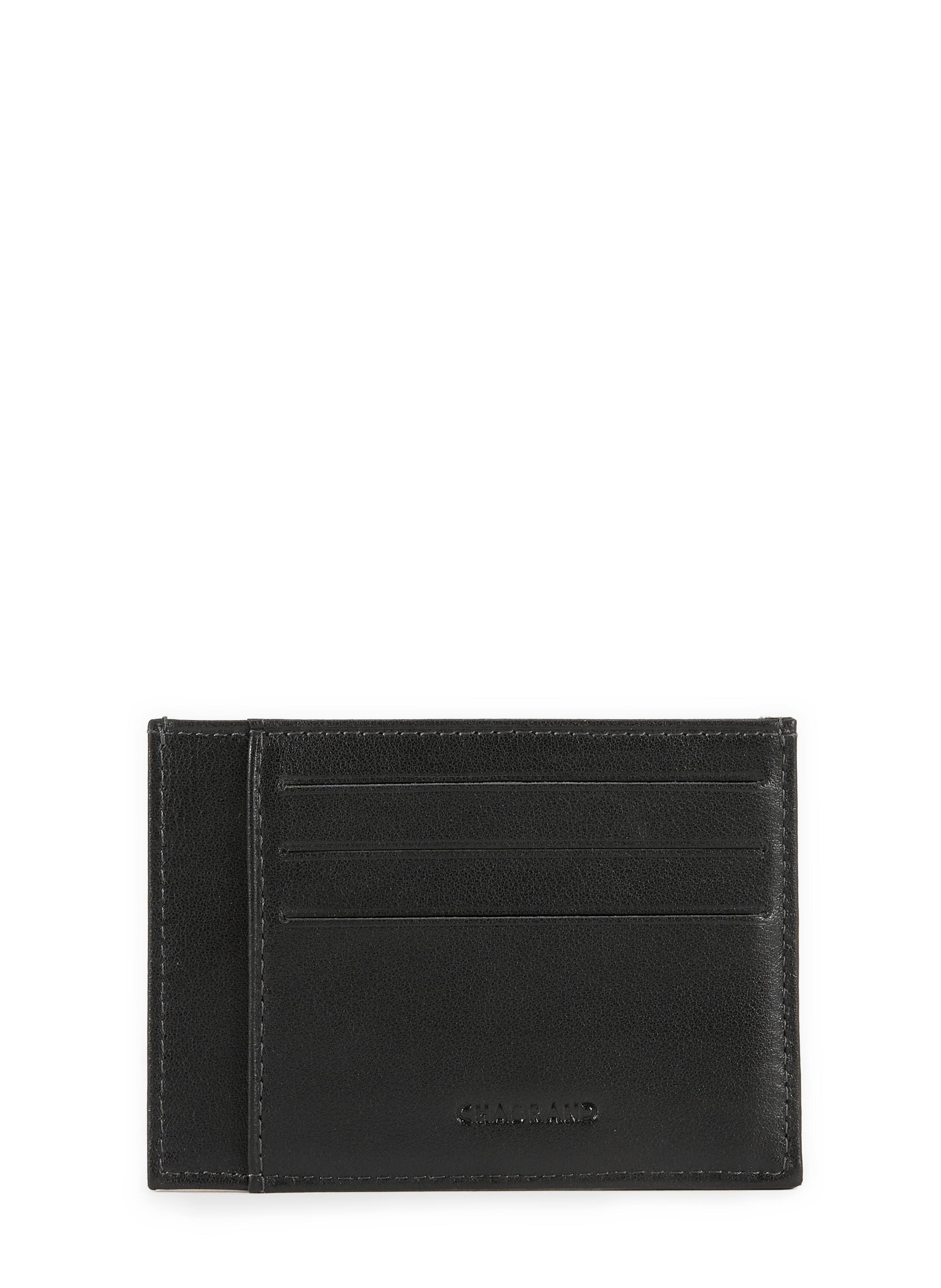 Porta carte con logo in rilievo in pelle CHABRAND Nero