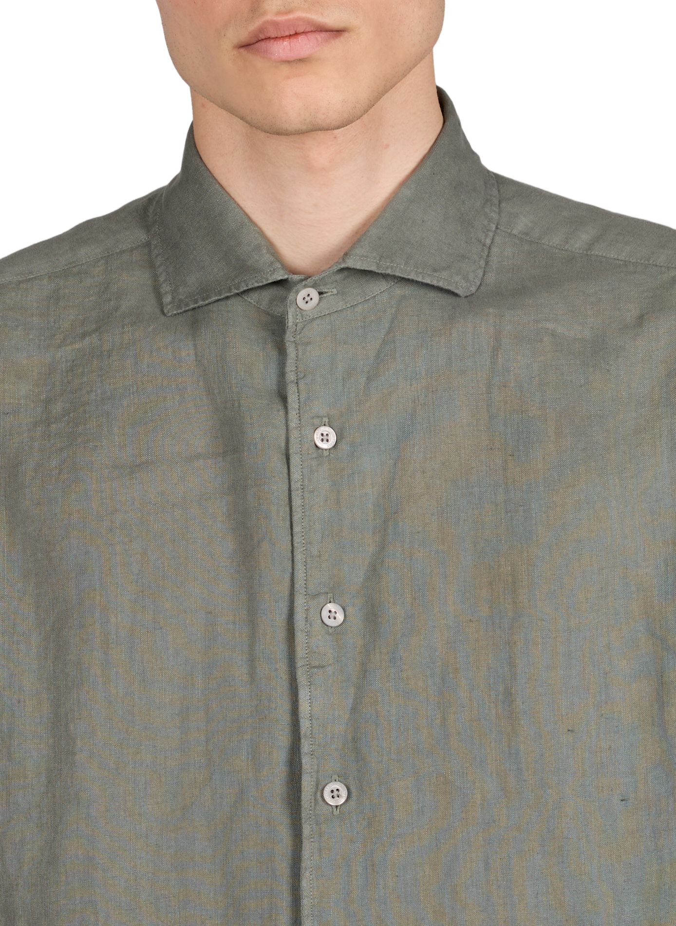 Camicia diritta in lino CORNELIANI Verde
