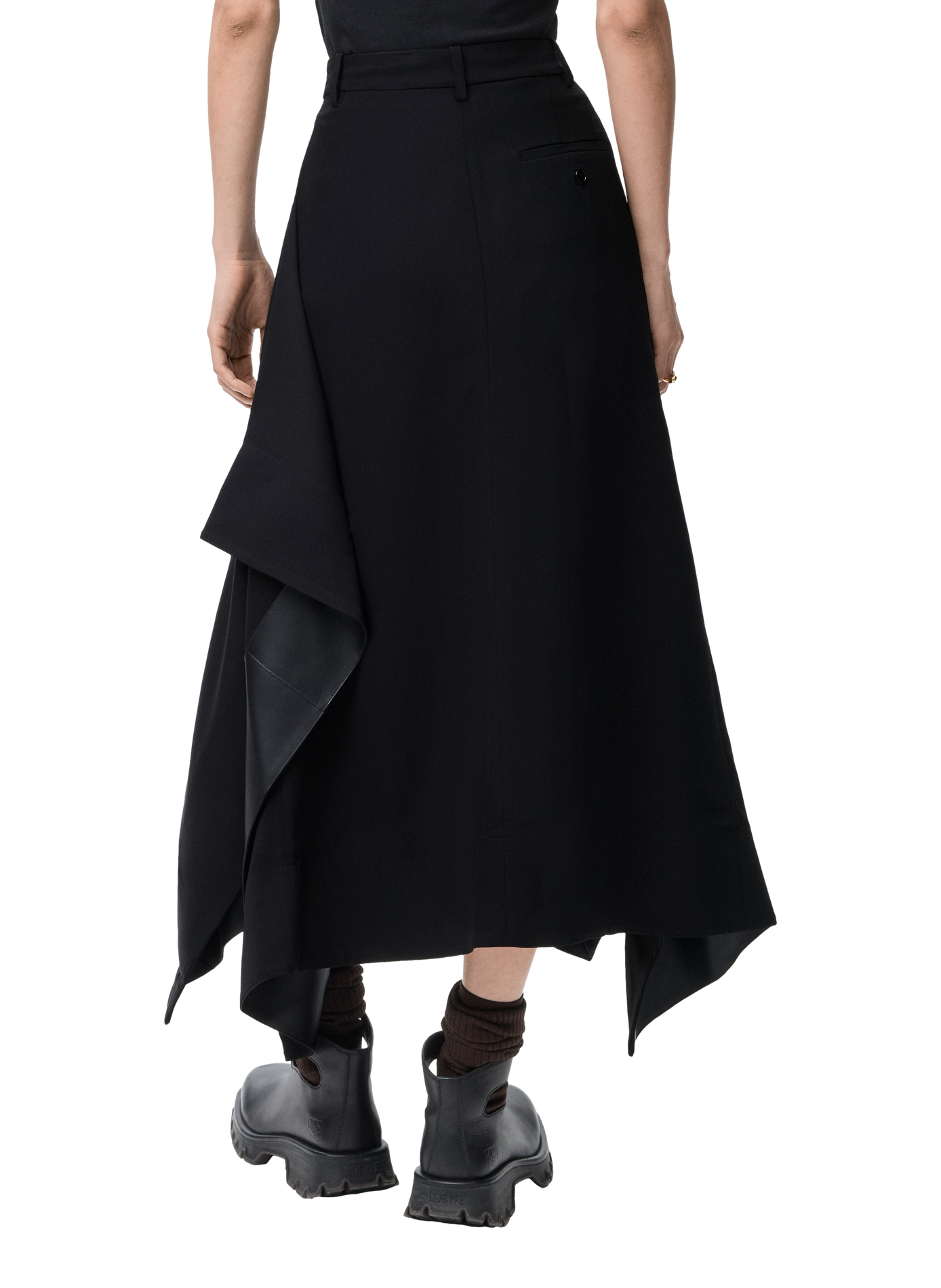 Jupe asymétrique poches latérales LOEWE Noir