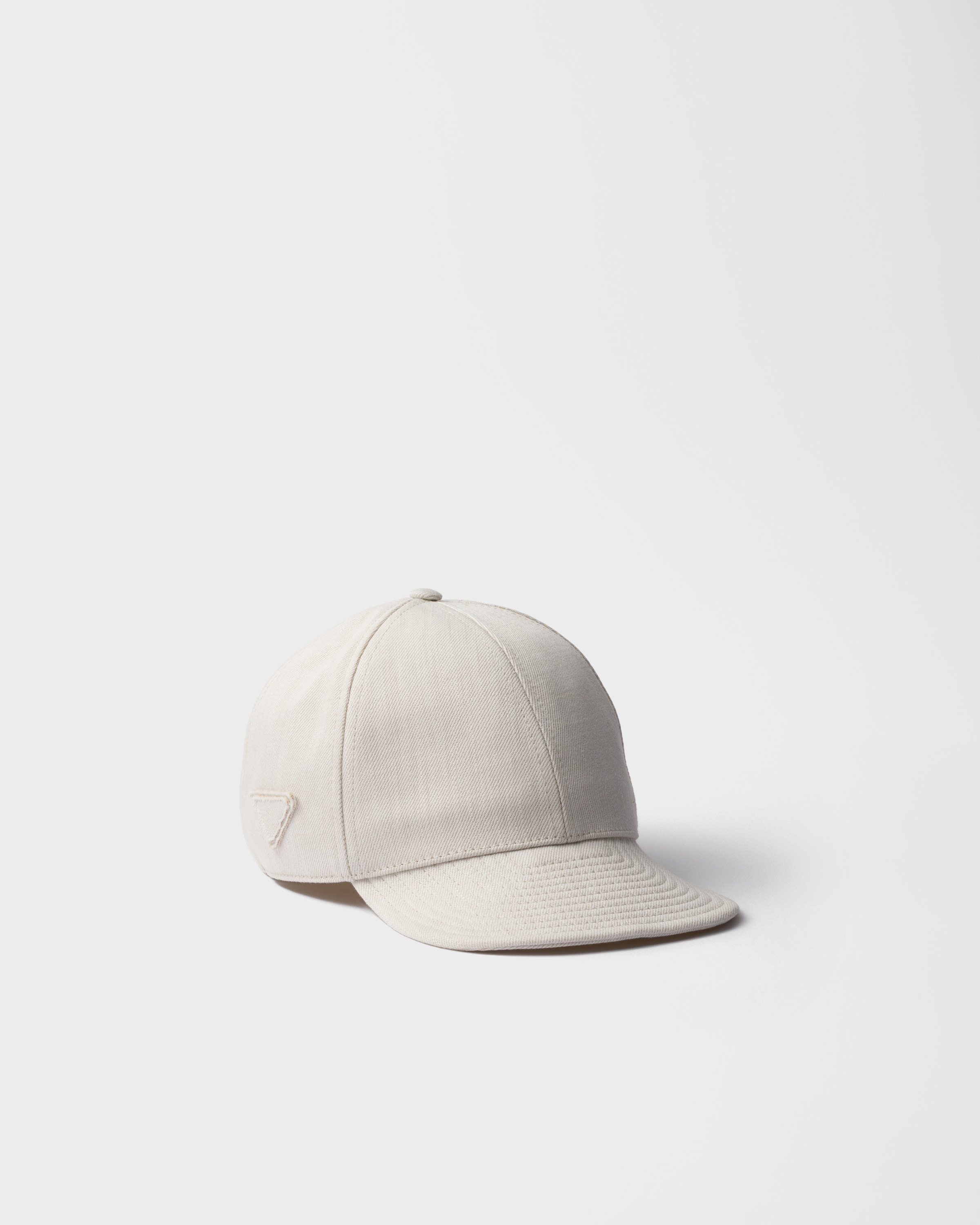 Casquette de baseball en denim PRADA Blanc