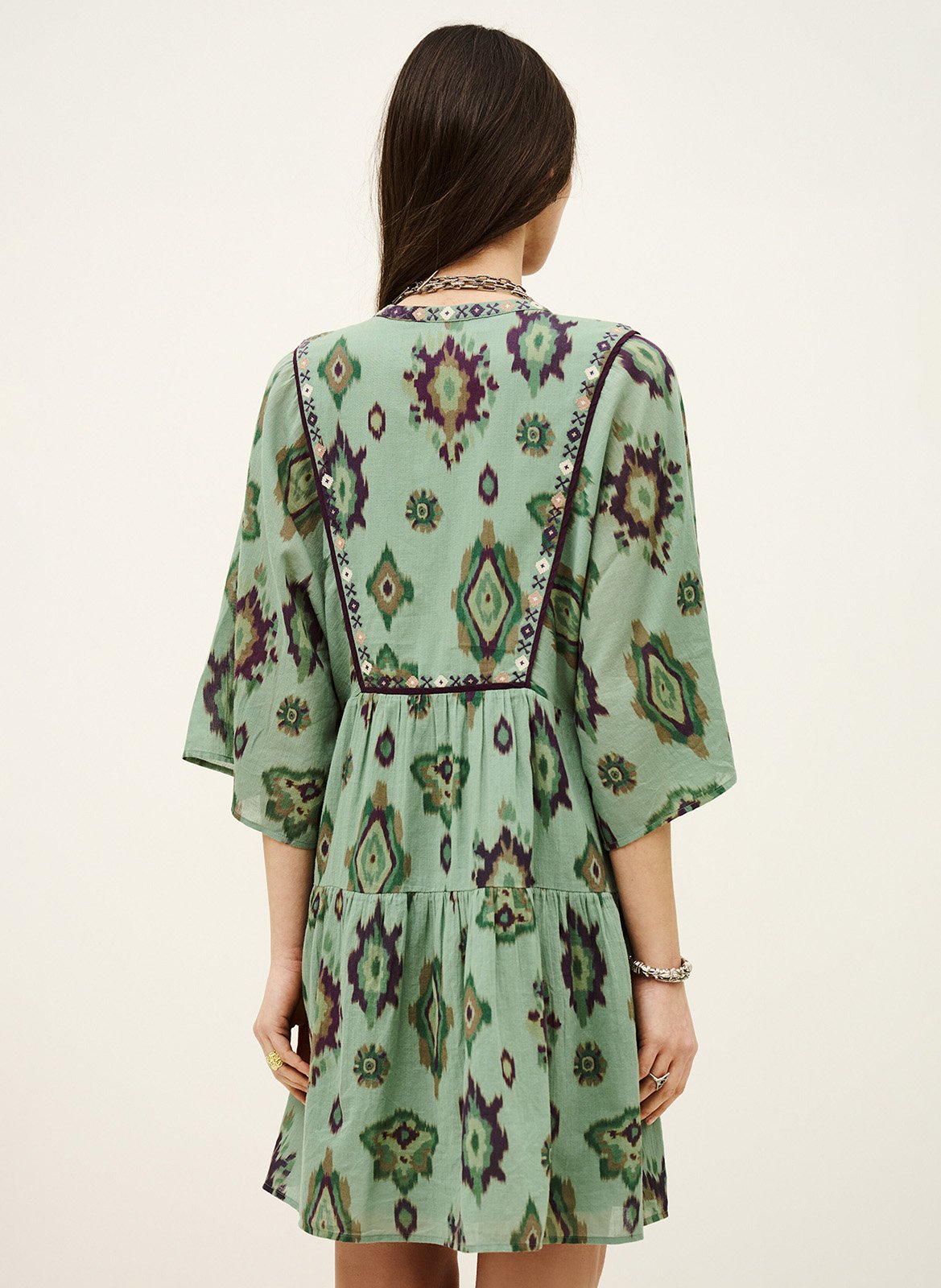 Robe courte col v olalie BA&SH Vert