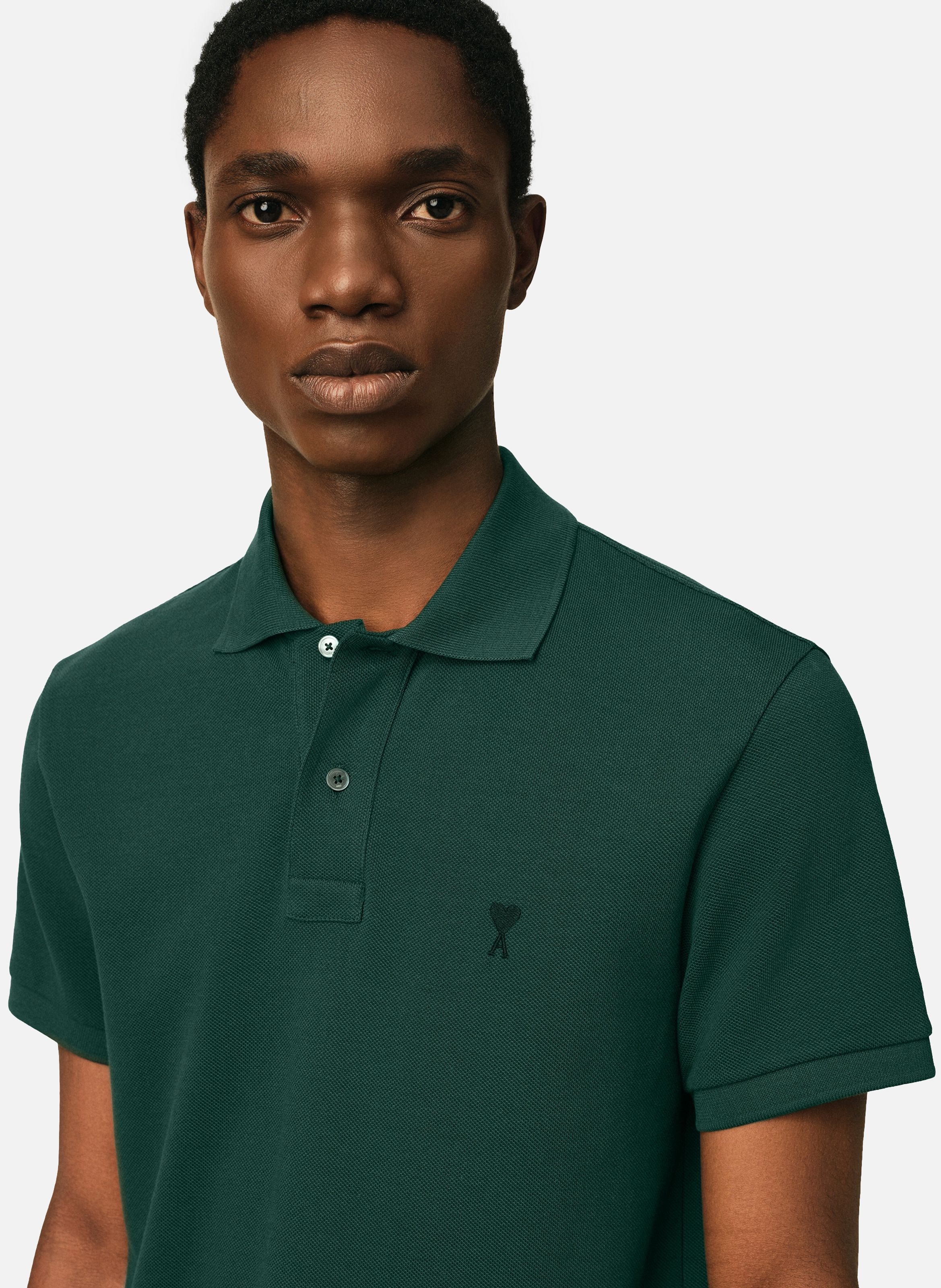 Polo ami de coeur en coton AMI PARIS Vert