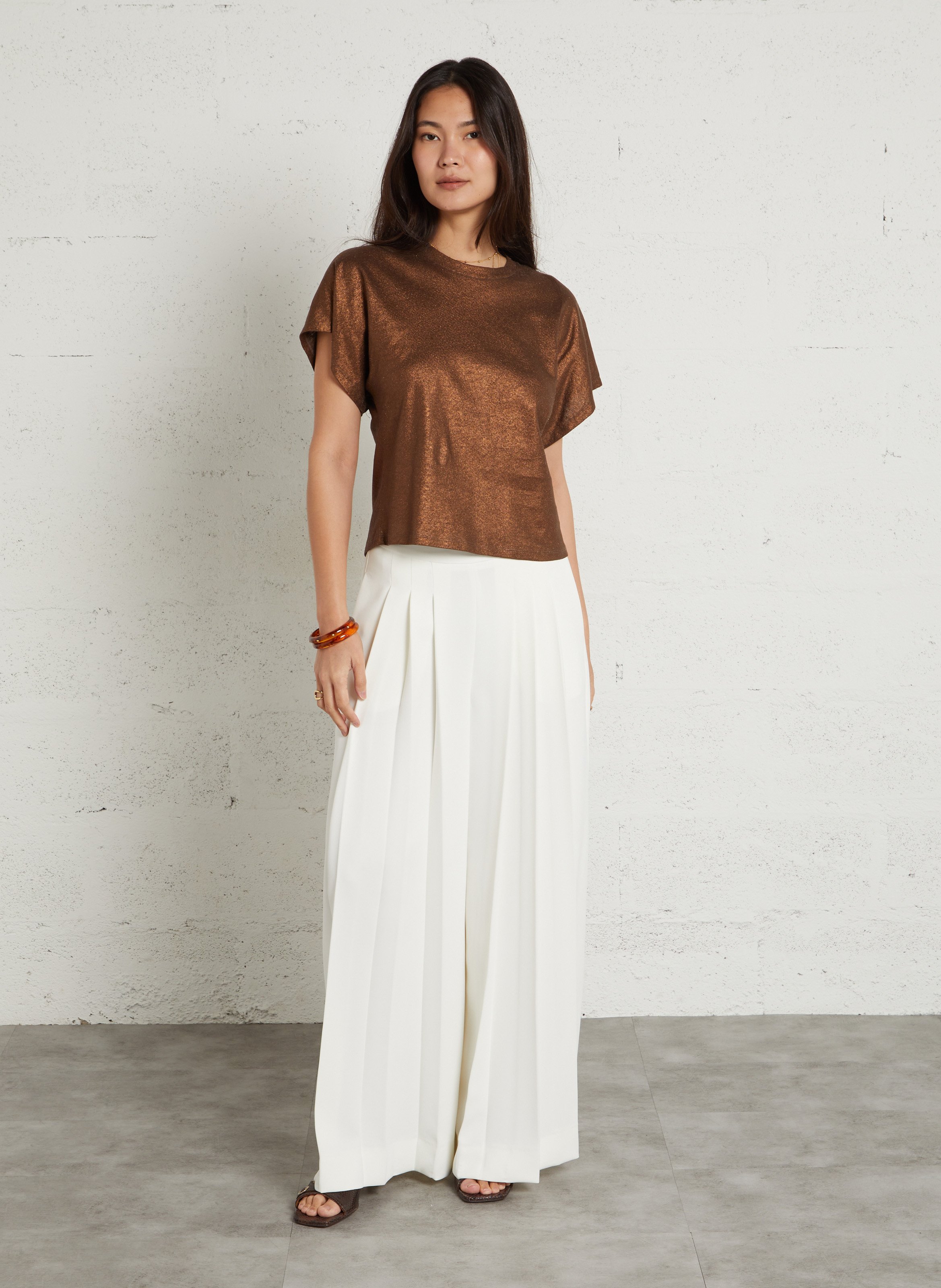 Pantalon large tiphaine MAISON 123 Beige