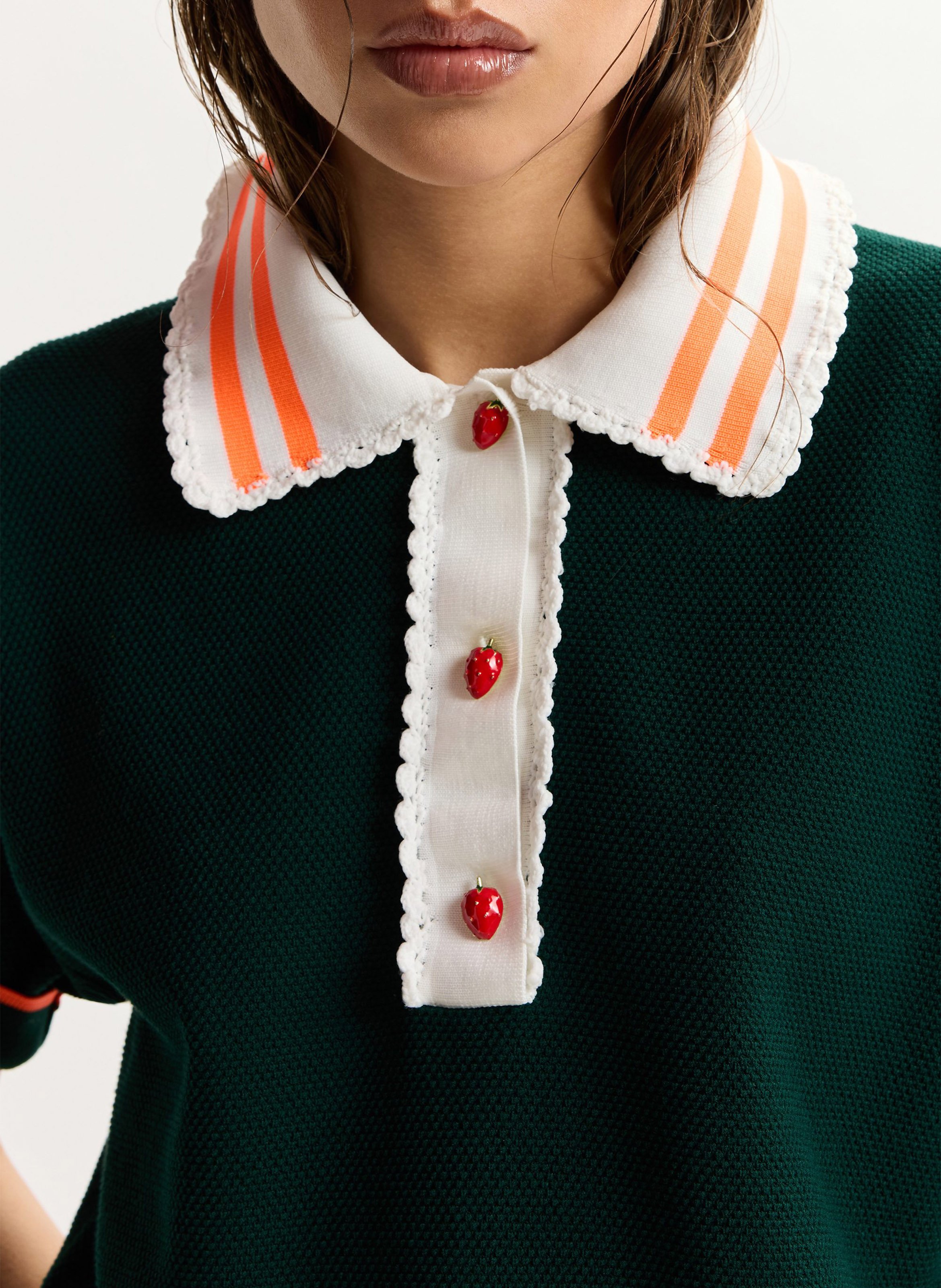Polo droit en maille kontrast ESSENTIEL ANTWERP Vert