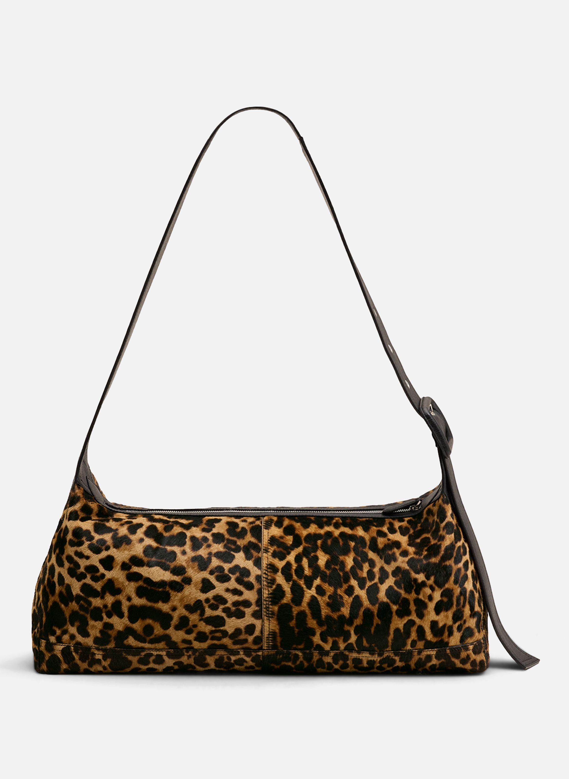 Petit sac crossbody etienne imprimé léopard unisexe en cuir de vachette AMI PARIS Beige