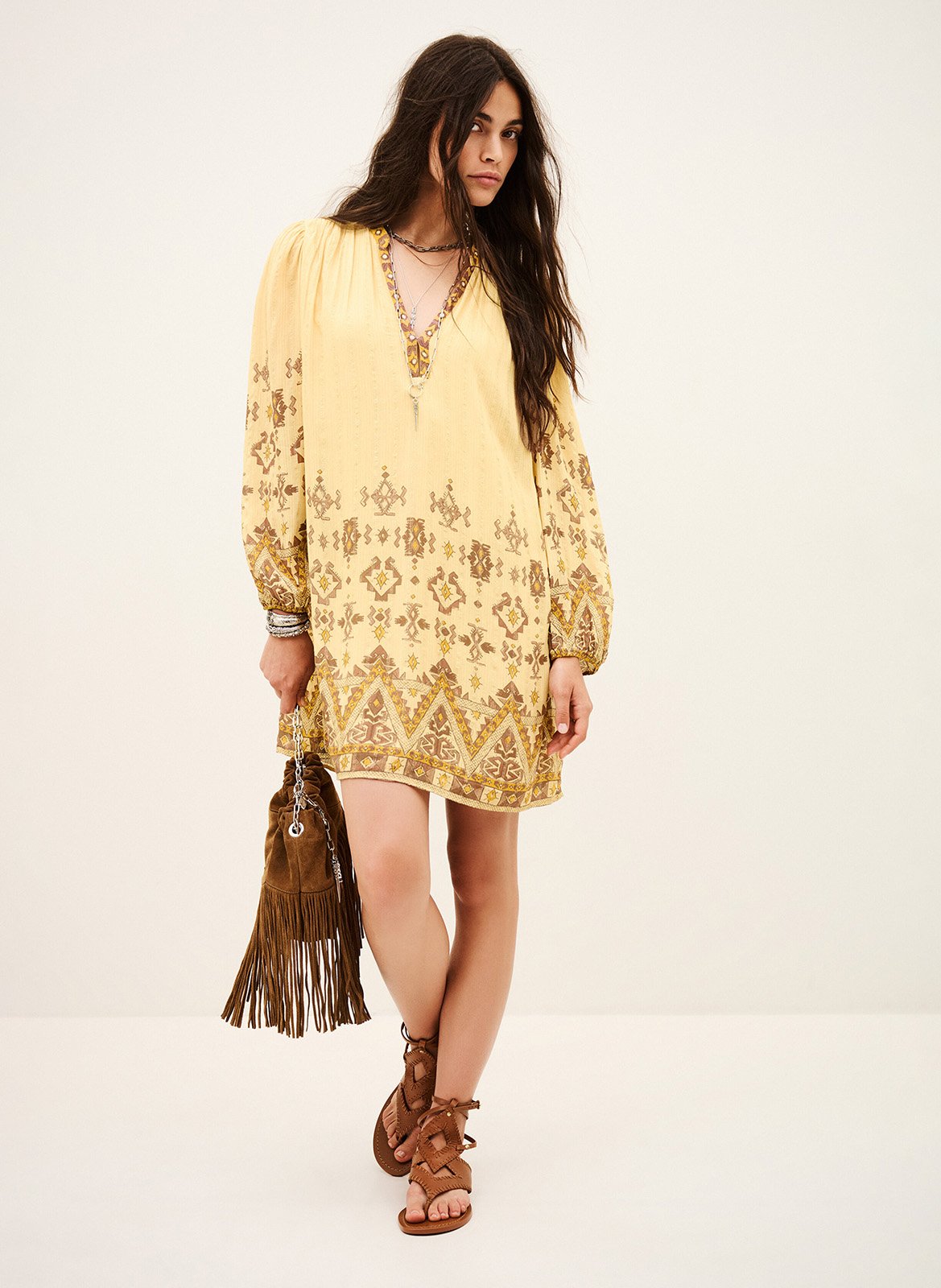Robe courte imprimée zola BA&SH Jaune