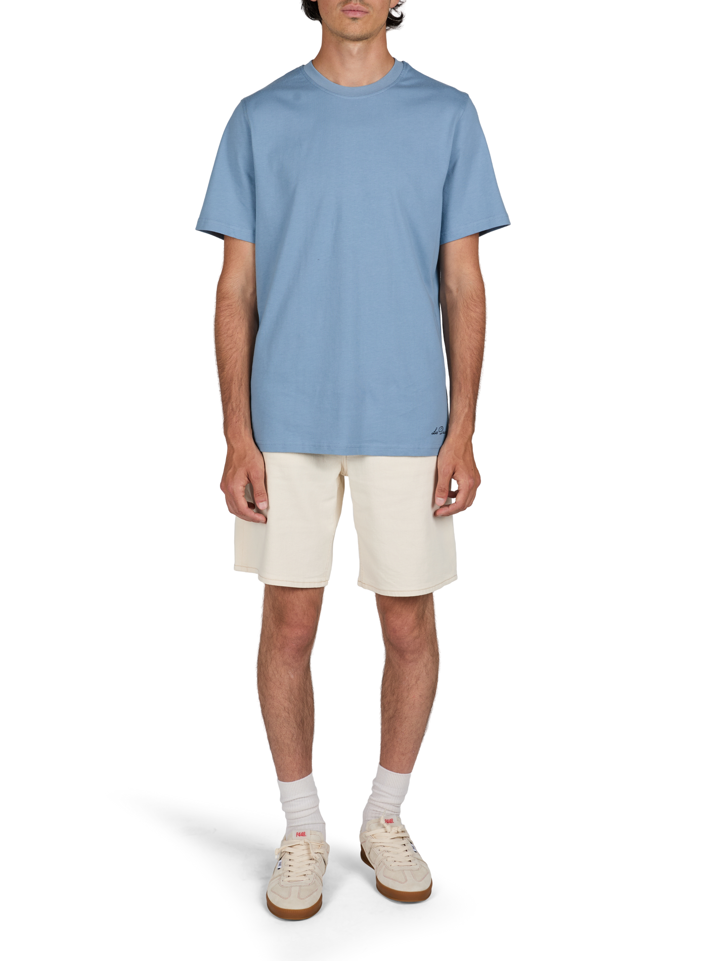 Short-sleeve cotton pullover LES DEUX Blue