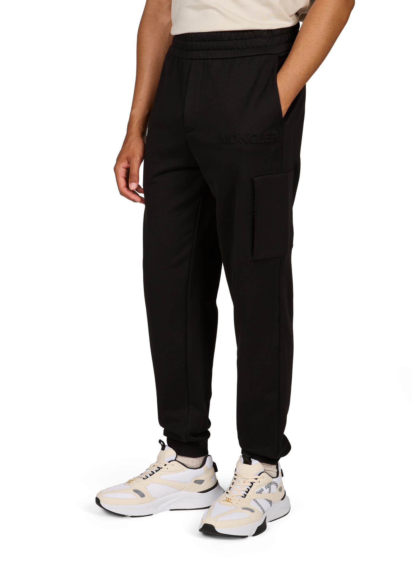 Broek met cargozakken van katoen MONCLER Zwart