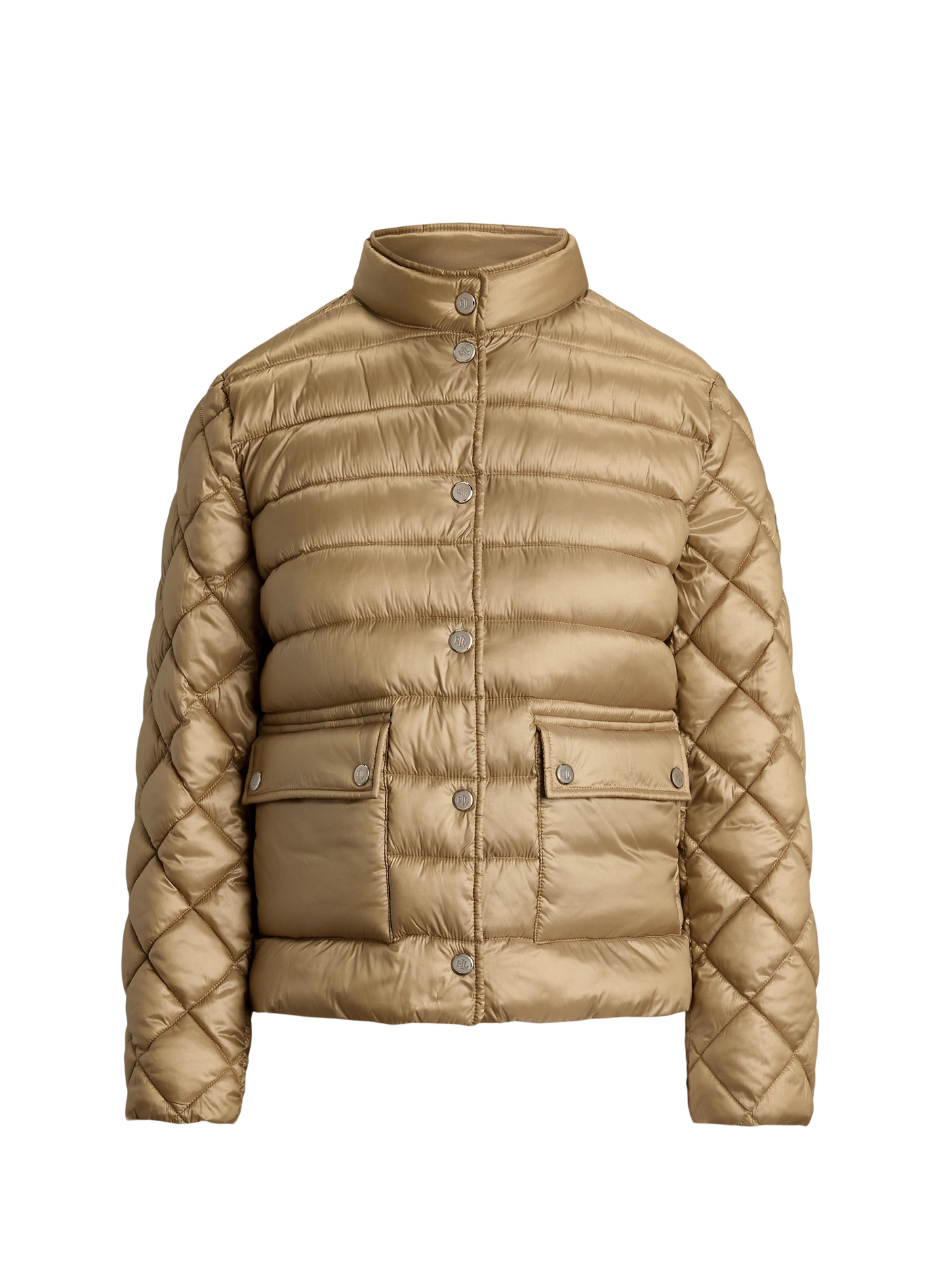Quilted jacket with high collar LAUREN Beige