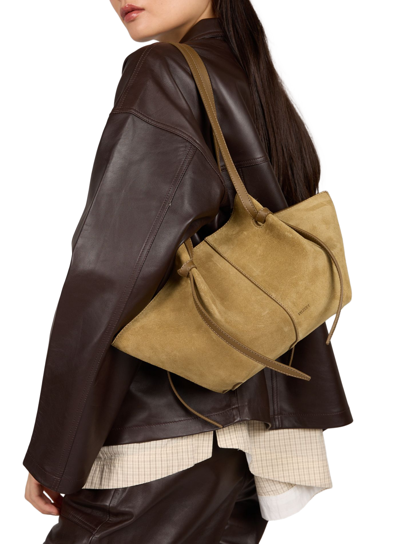 Zebra print leather Mochi bag YUZEFI Brown