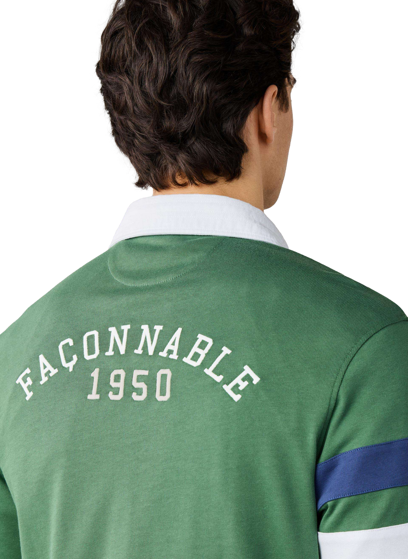 Gerader Polo mit langen Ärmeln aus Baumwolle FACONNABLE Grun