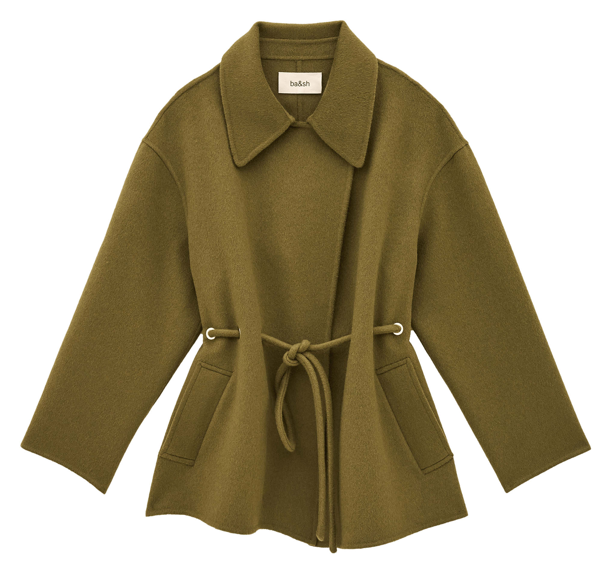 Manteau cintrée en laine mélangée kam BA&SH Kaki