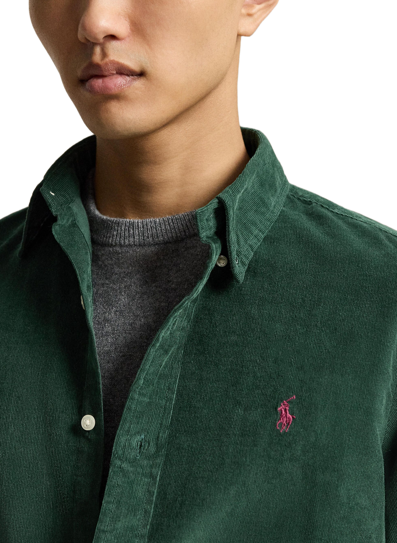 Rechte corduroy hemd van katoen POLO RALPH LAUREN Groen