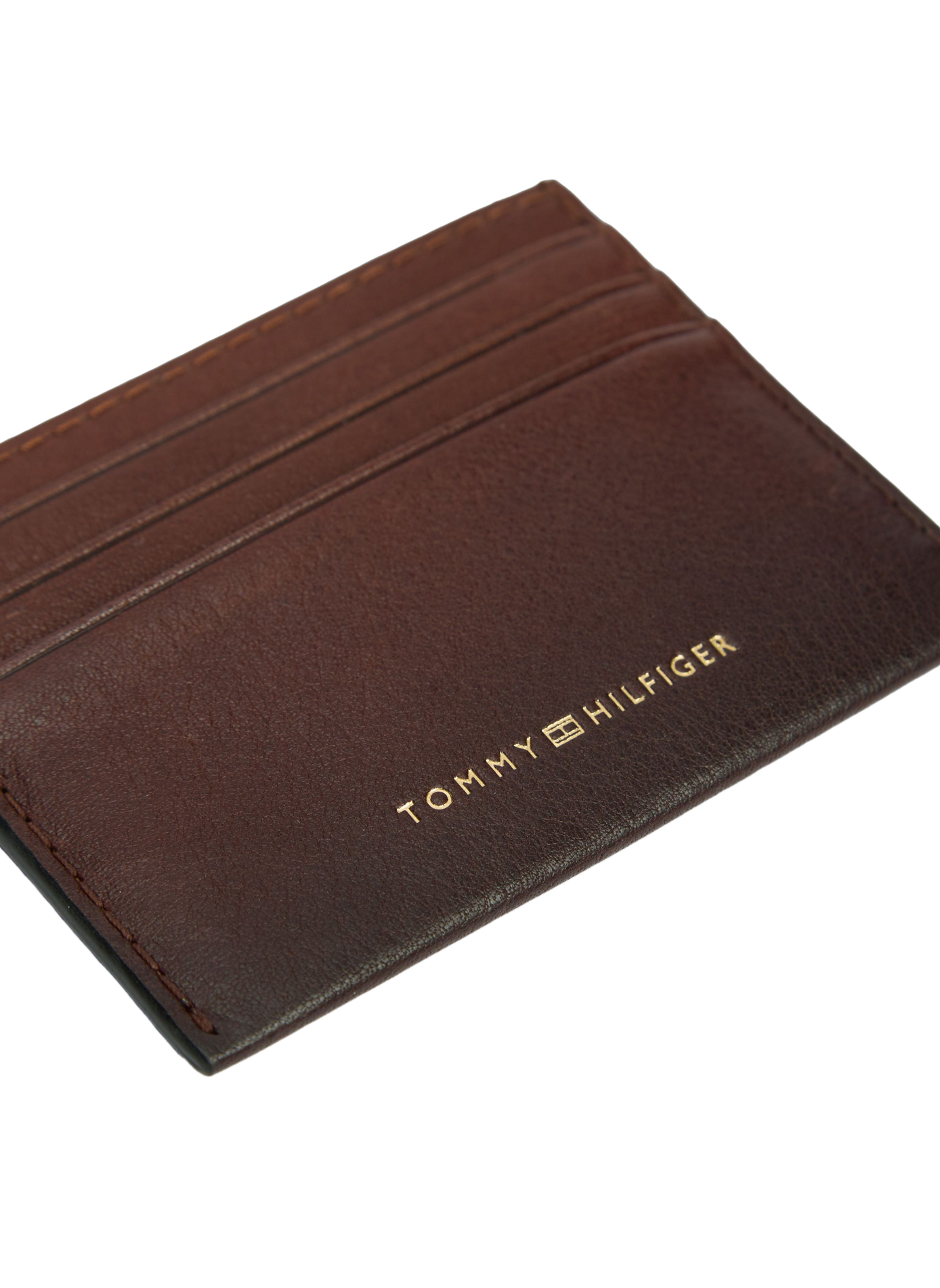 Plain leather card holder | Brown TOMMY HILFIGER Men