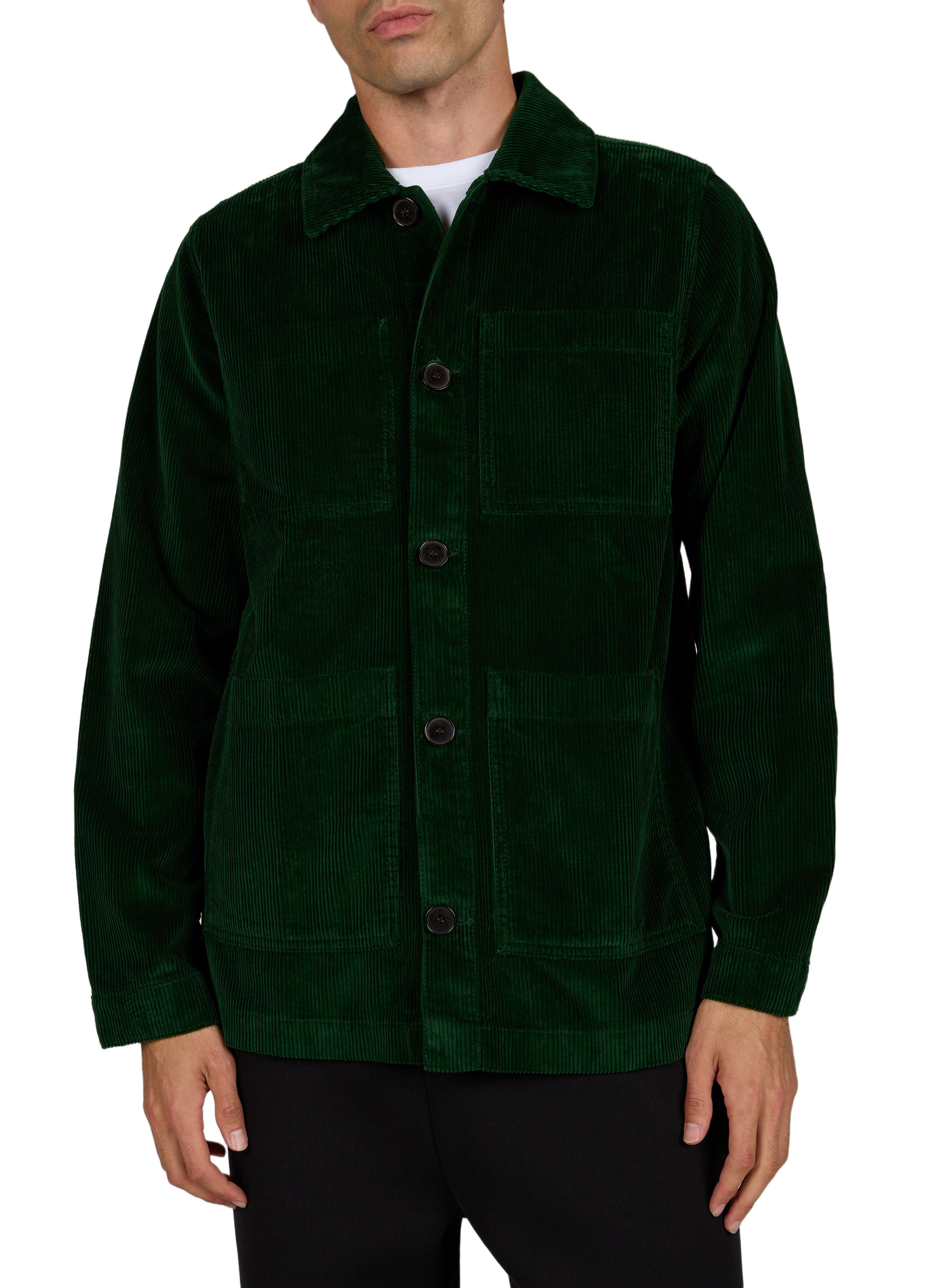 Straight Esteve jacket in ribbed cotton LAFAURIE Green