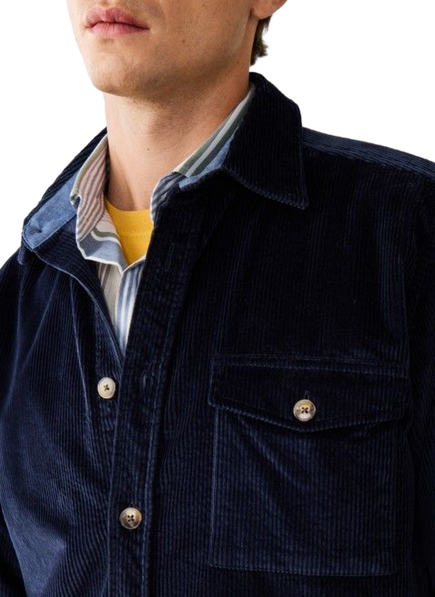 Shirt with classic collar in blended cotton FACONNABLE Blue