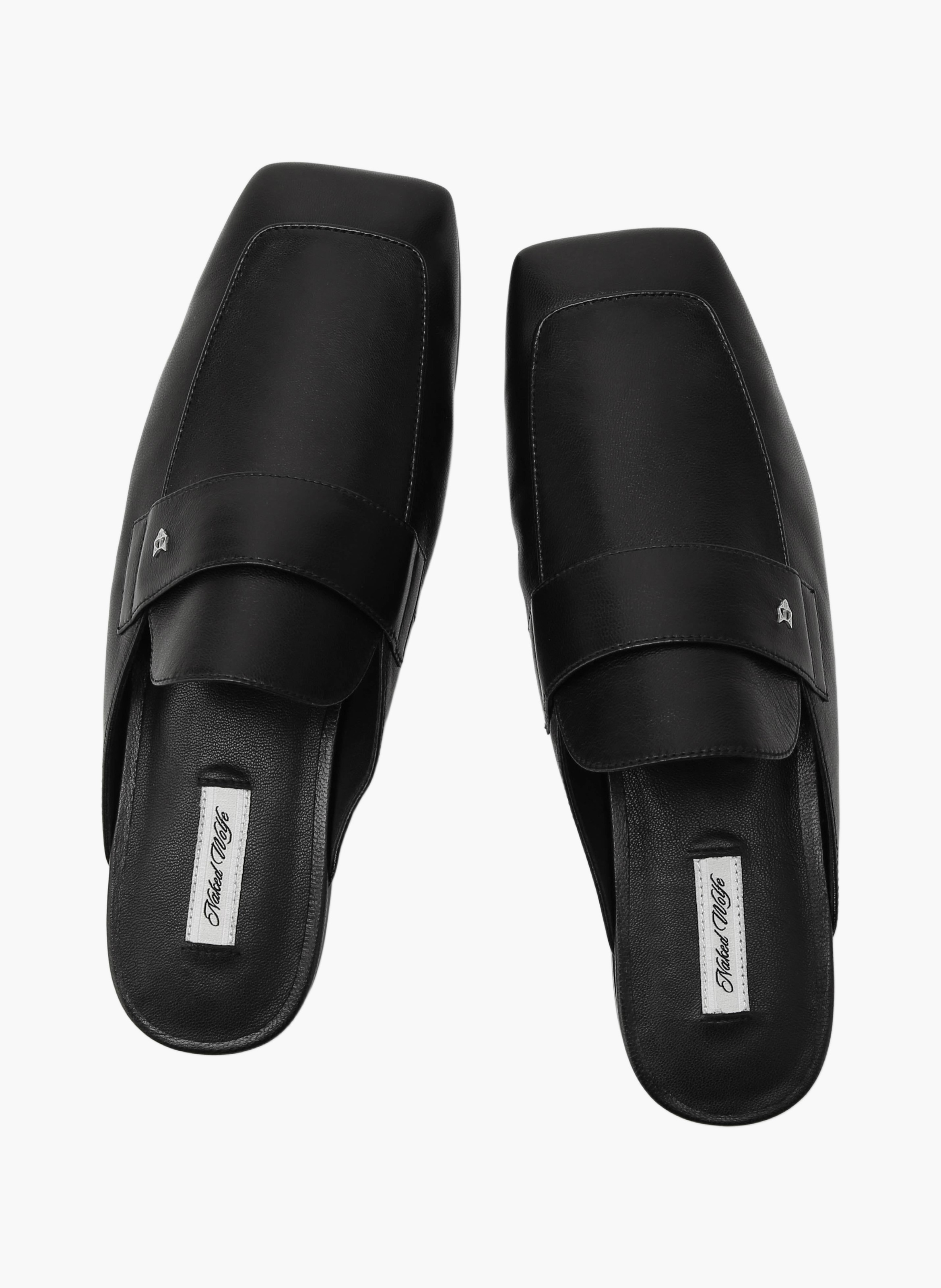 Bridgerton loafers van leer NAKED WOLFE Zwart