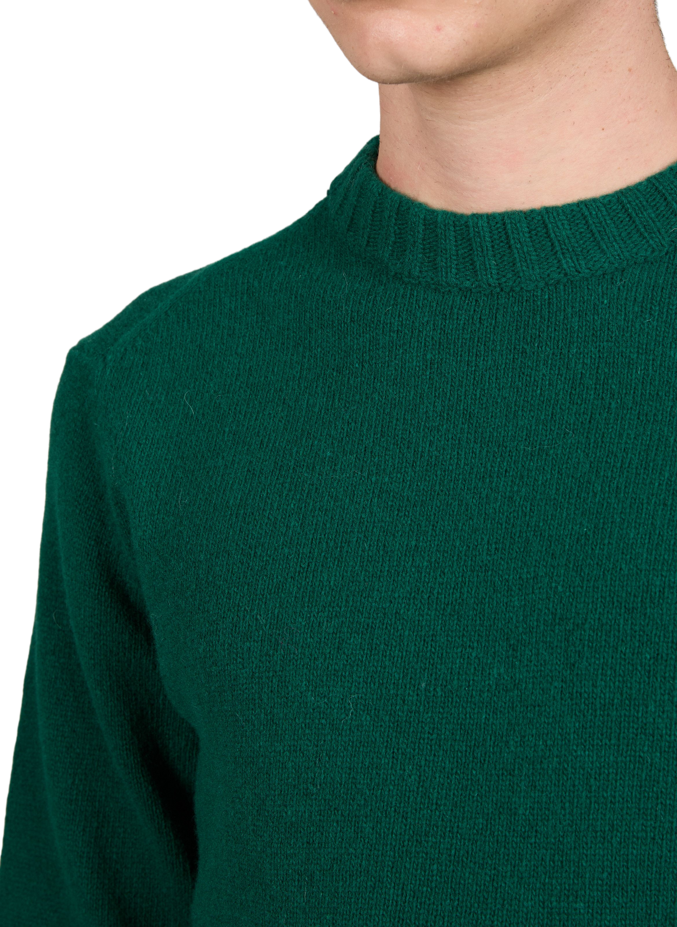 Pull droit col rond en laine mélangée | Vert LAFAURIE Homme