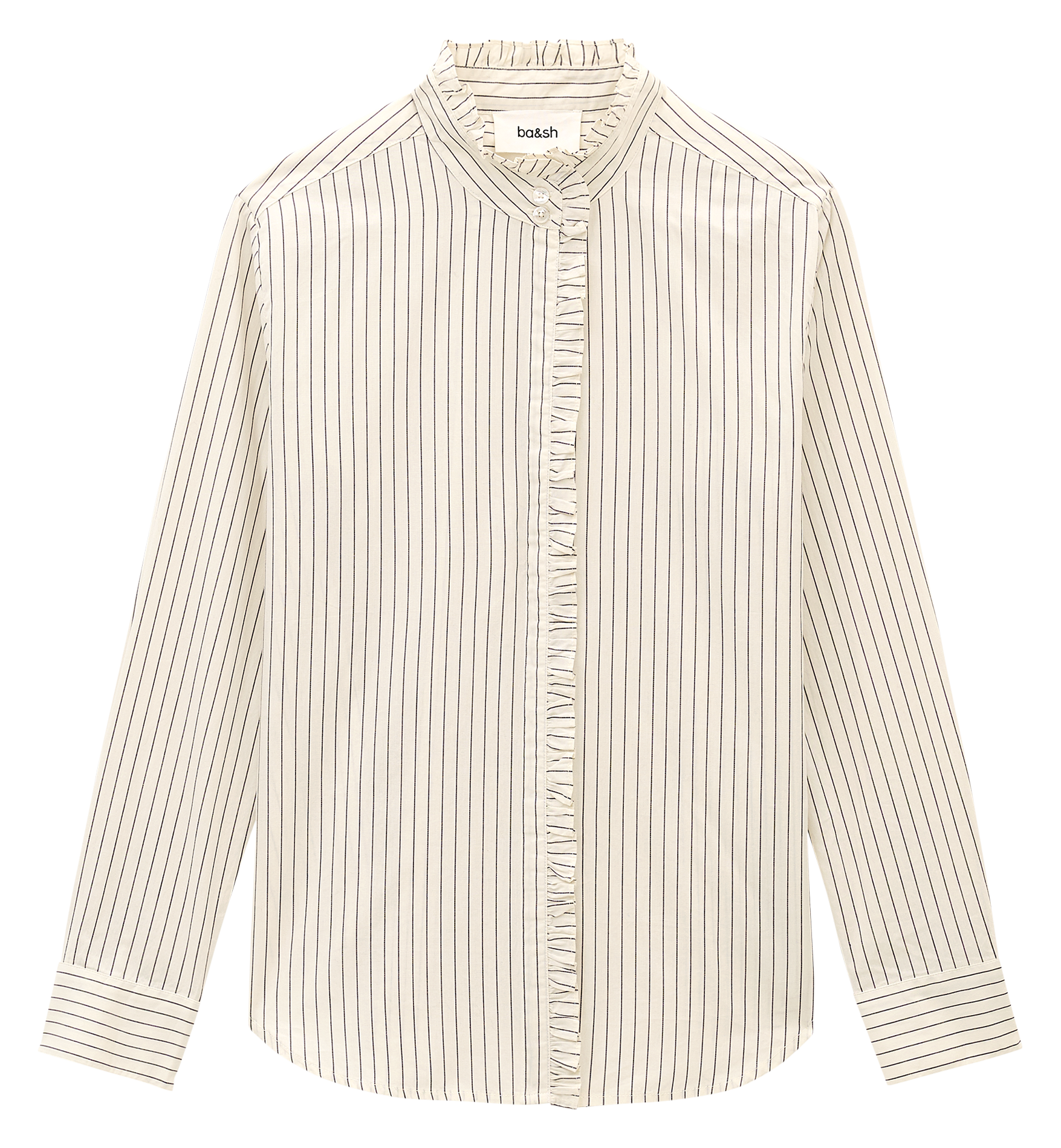 Chemise droite à rayures en coton elvire BA&SH Beige