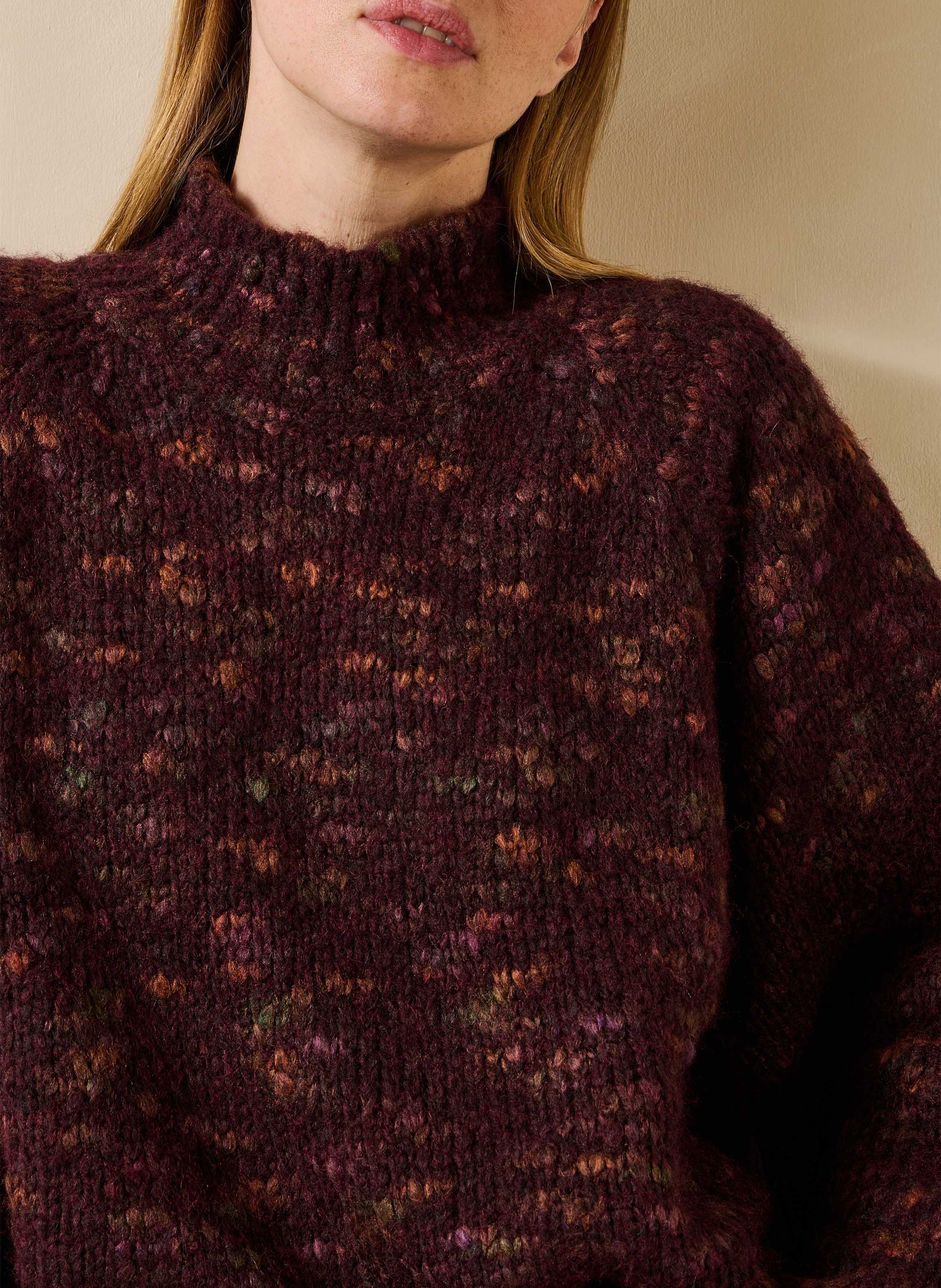 Oversized gebreide trui met opstaande kraag LA FEE MARABOUTEE Rood