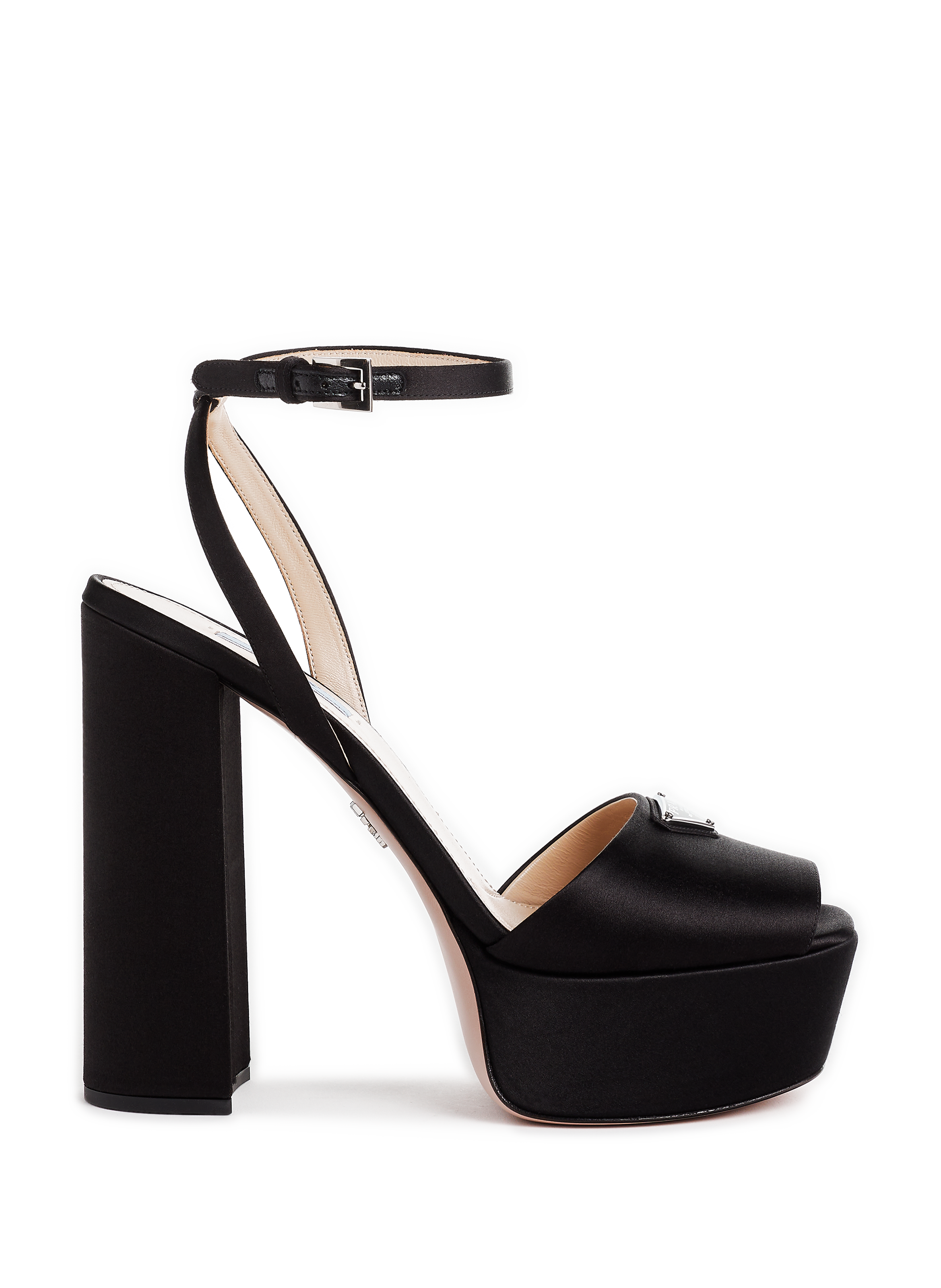 Satin sandals PRADA Black