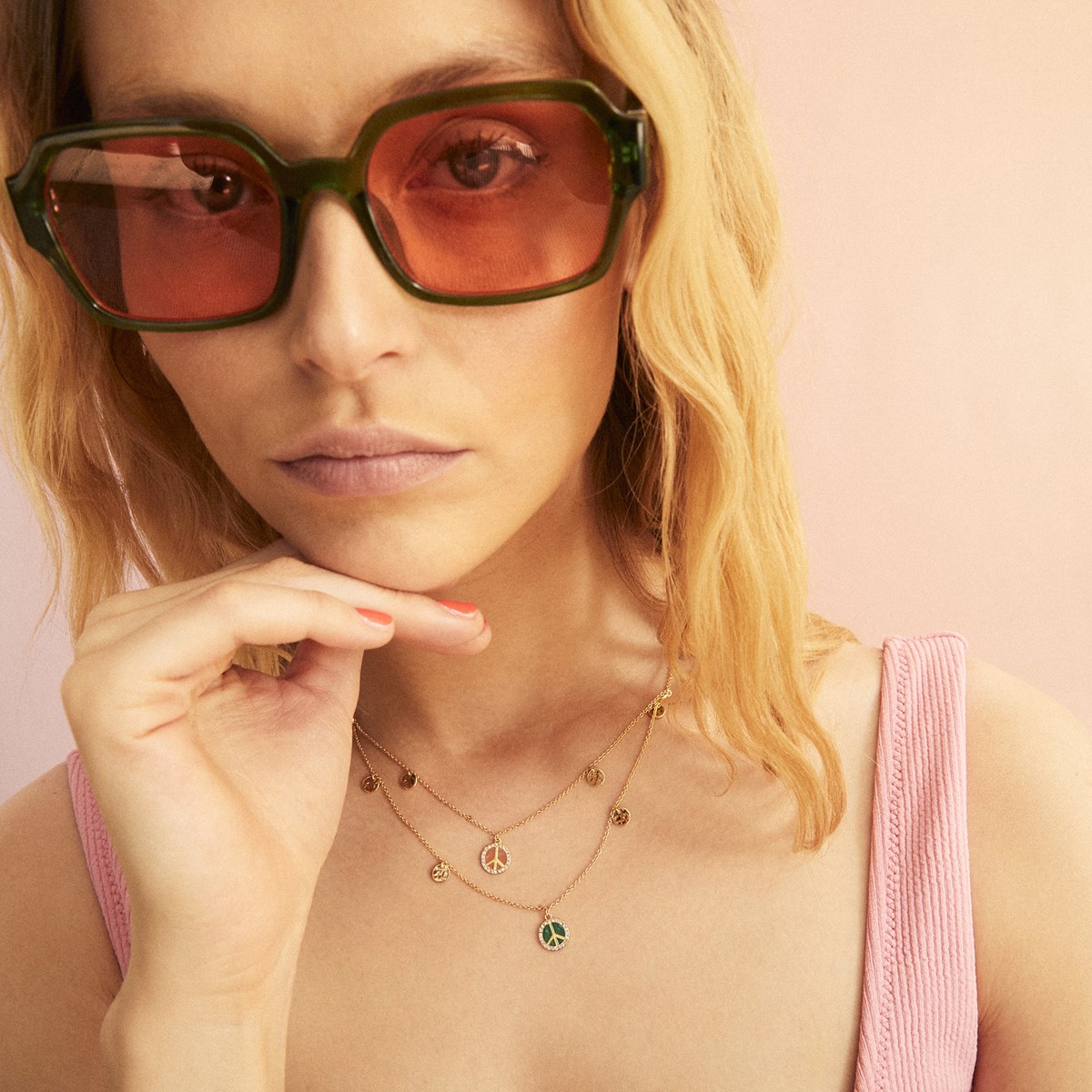 Collier avec pampilles en laiton doré serenity HIPANEMA Orange