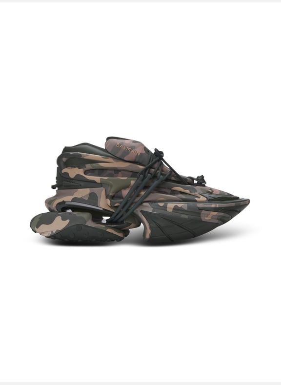 Baskets unicorn low imprimées camouflage Vert by BALMAIN BALMAIN Baskets unicorn low imprimées camouflage Vert