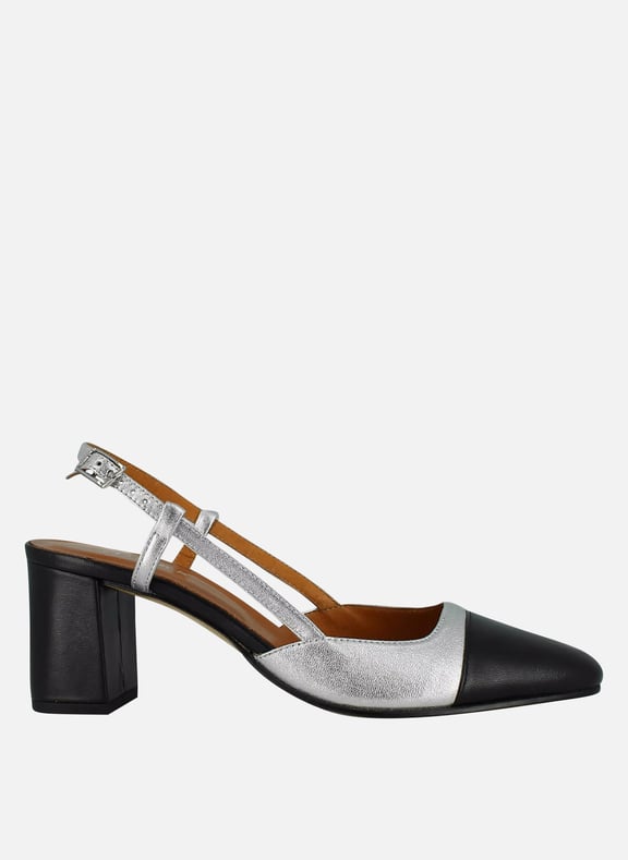 Slingbacks en cuir dhapop Noir by JONAK JONAK Slingbacks en cuir dhapop Noir
