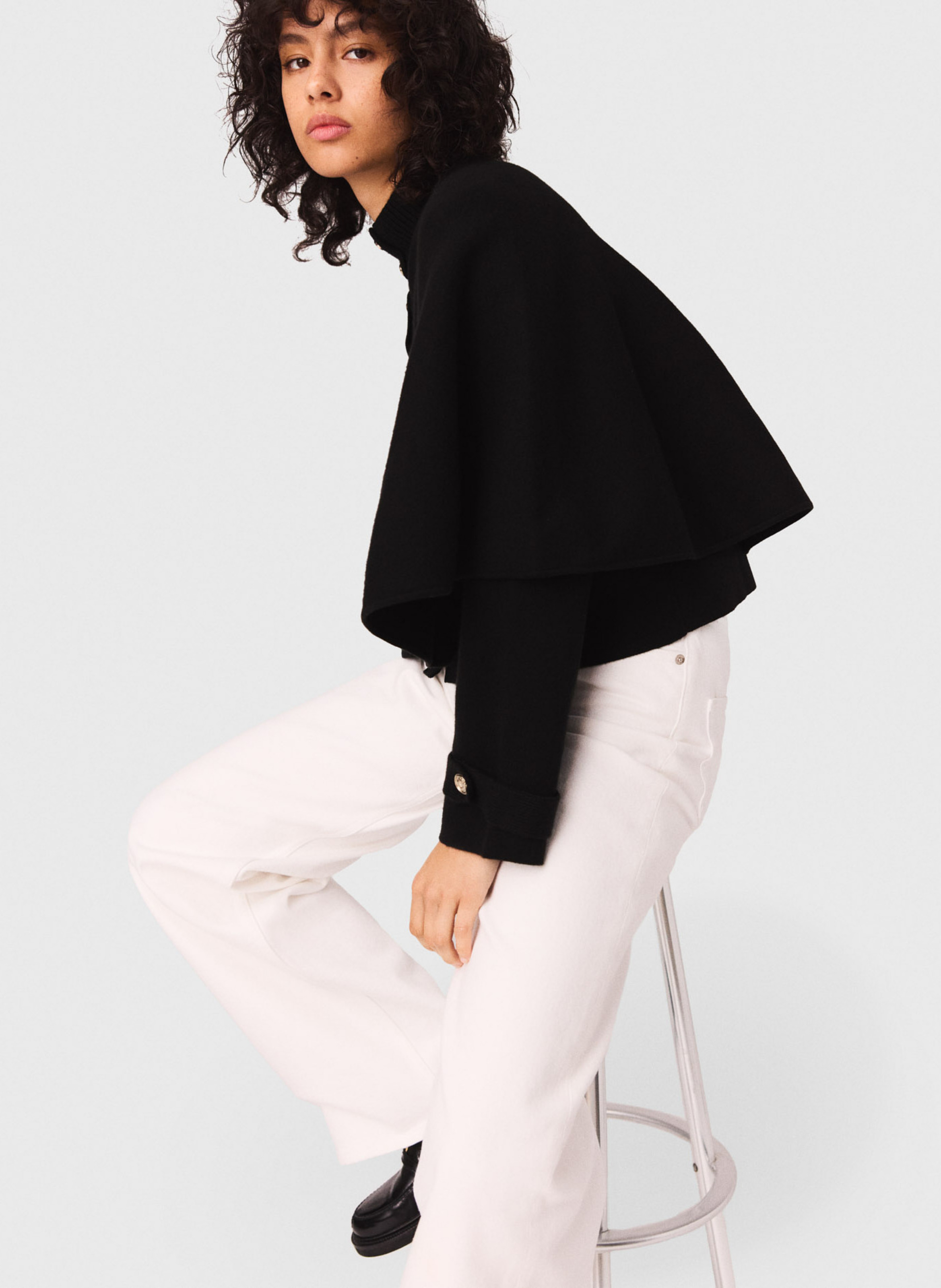 Cardigan ample col montant MAJE Noir