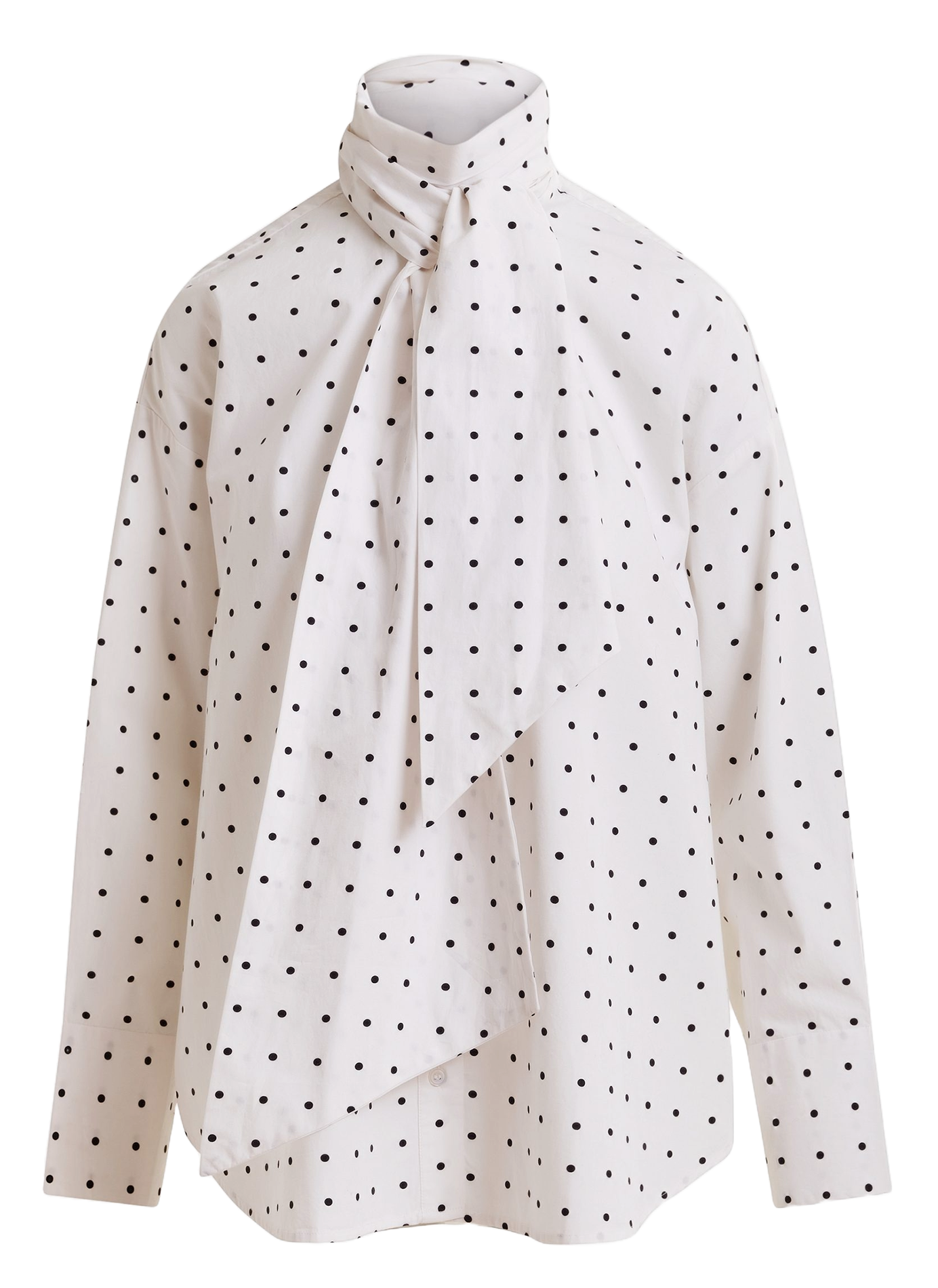 Chemise col lavallière à motifs pois imoverit ESSENTIEL ANTWERP Blanc
